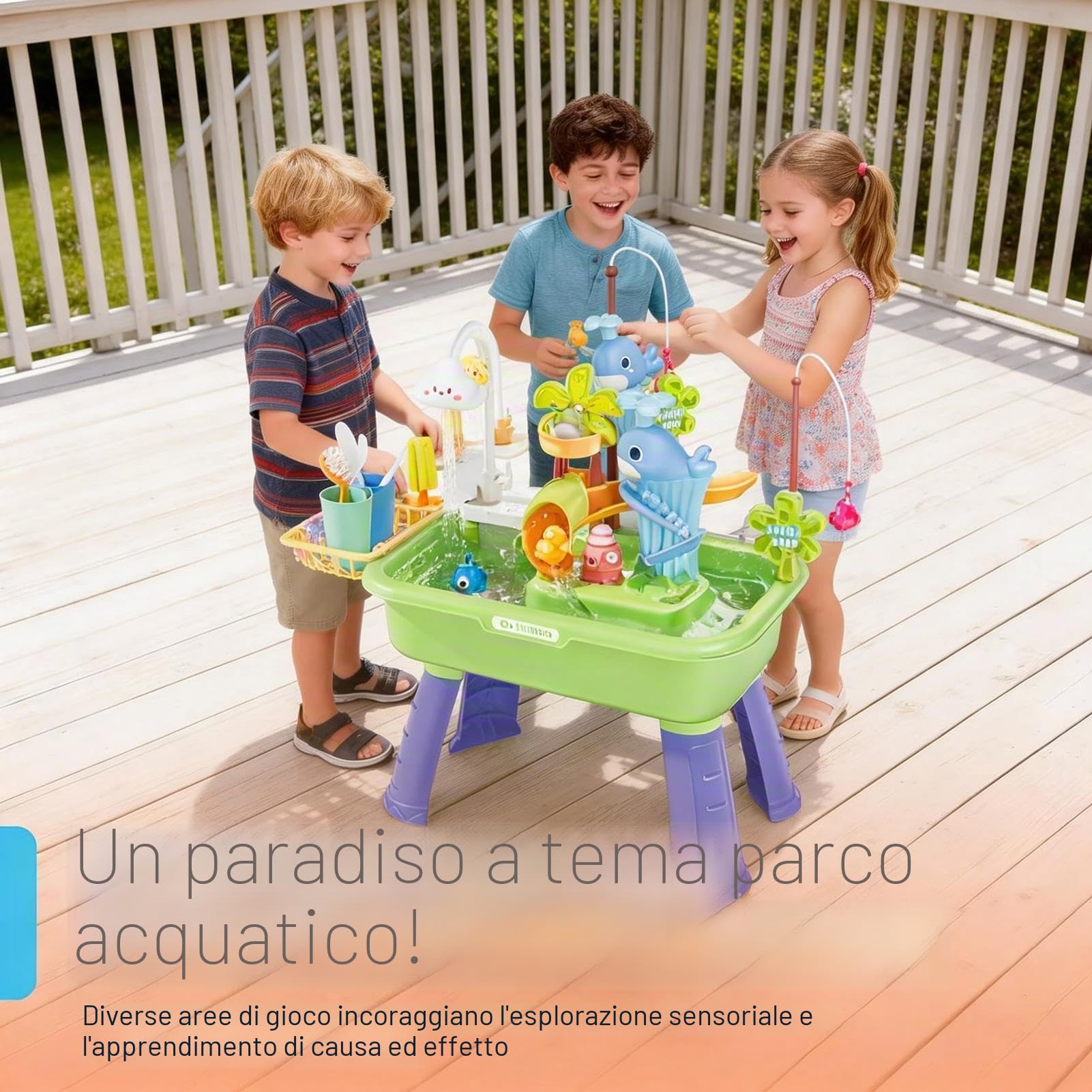 Tavolo Acqua Bambini,Gioco Da Spiaggia Estivo - Set Di Attività Sensoriali Per Bambini | Per E Bambine, Prescolari, Giardino, Patio, Spiaggia, Campeggio, Asilo, Casa, Sala Giochi