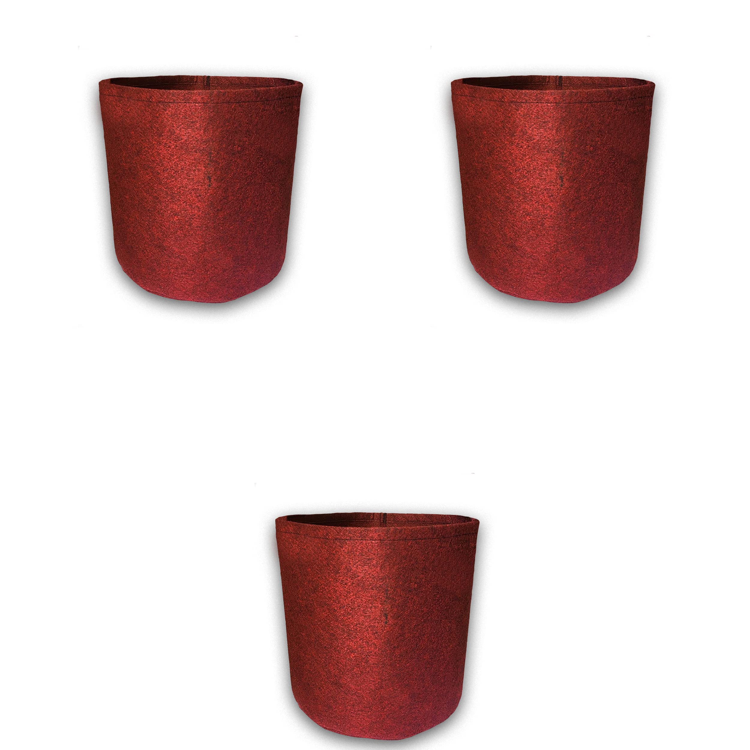 Bombay Greens ; Sow, grow, eat, repeat Bombay Greens Geo Fabric Grow Bags Premium 350 Gsm Bags For Terrace Kitchen Gardening - Set Of 3 6X6 Inches - Red