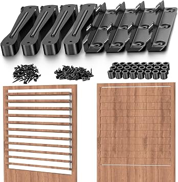 Louver Bracket Kit, Louver Hardware Set,Window Shutter Hardware,Deck Sunblind System for Fence,Garden, Shutters and Blinds (1)