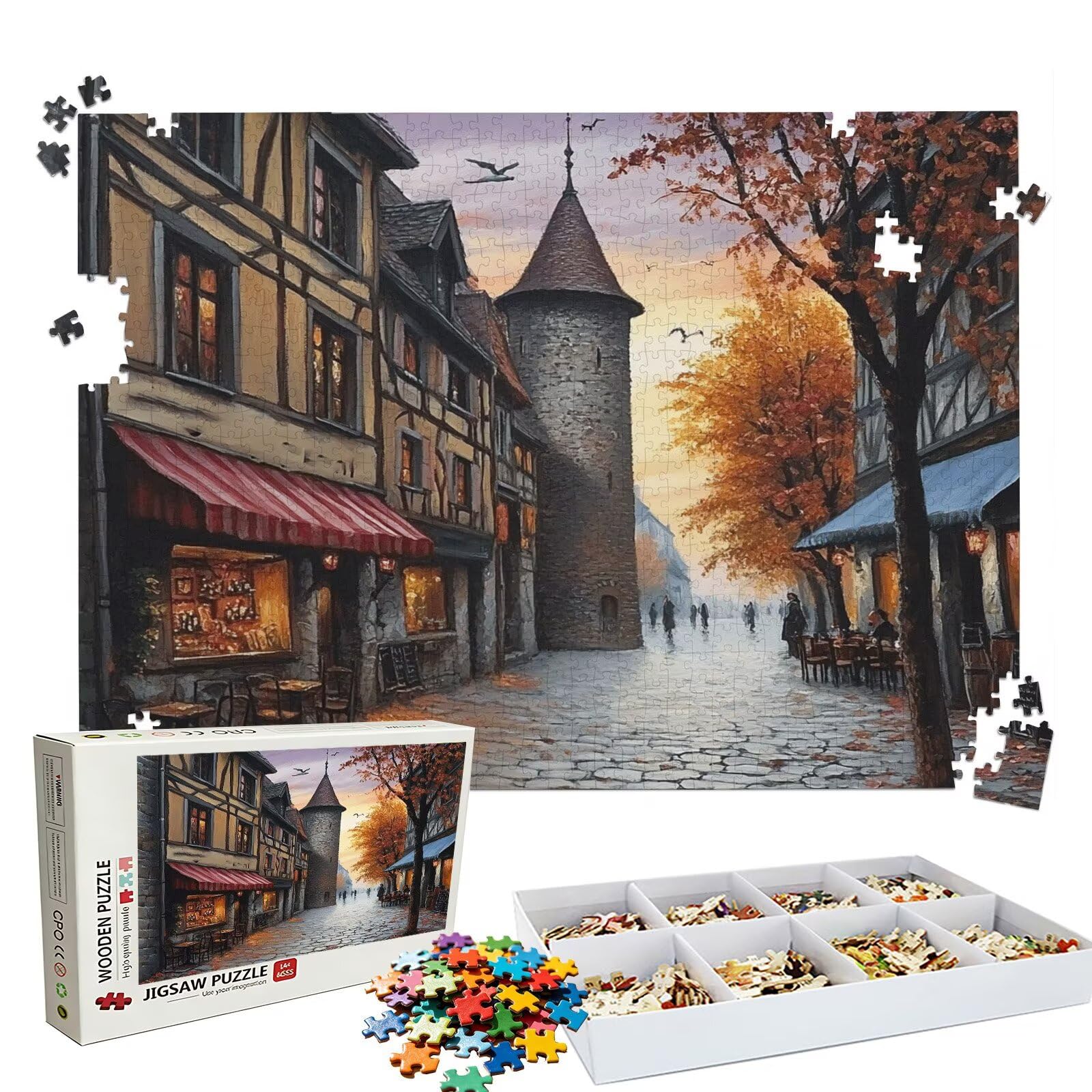 Puzzle 4000 Pezzi Città strada, Puzzle 4000 Pièces Challenge Impossible, Puzzles 141.5x87.5 cm Taglia Grande Adulti, Giochi Educativo per Famiglie, Regalo Puzzles Classici, Decorazioni Casa W3H-583