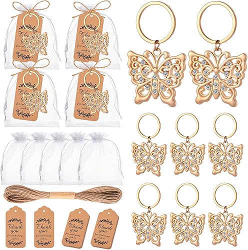 Miniatura 1 de 50 butterfly designed key chains and Keychain, suitable for baby showers and weddings, parties prefer bride showers gifts to guests birthday gender