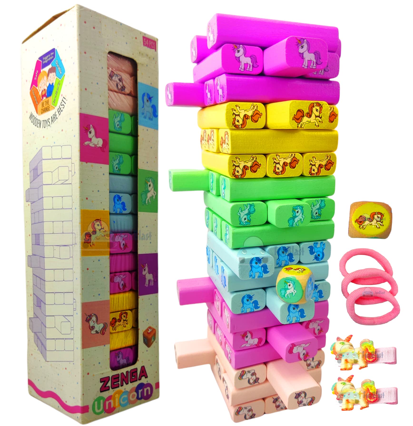 Buy FunBlast Stacking Tower Blocks Toys Wooden Tumbling Tower Blocks