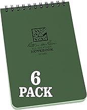 Rite in the Rain Weatherproof Top Spiral Notebook, 4" x 6", Green Cover, Universal Pattern, 6 Pack (No. 946L6)