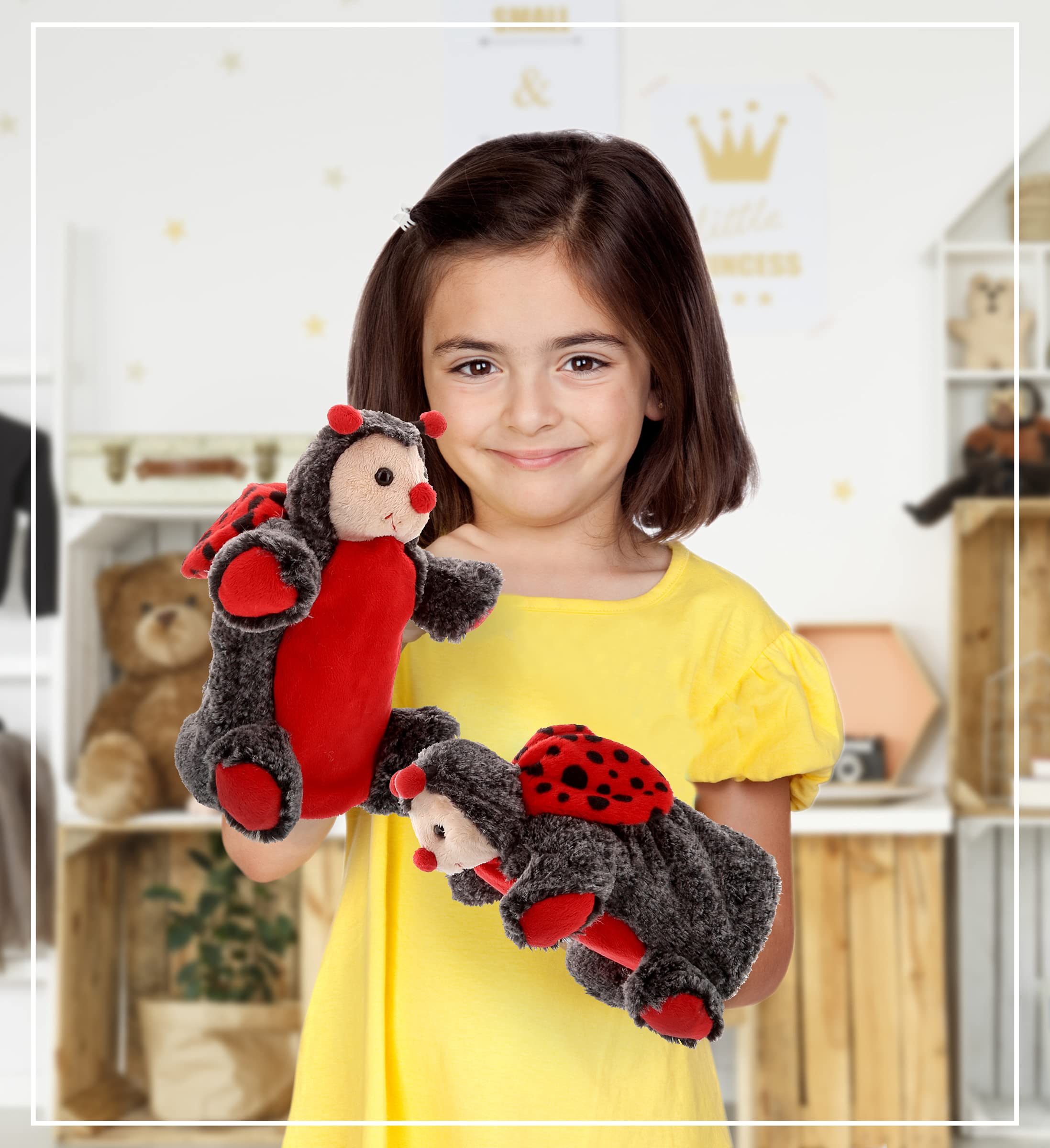 DolliBu Ladybug Plush Hand Puppet for Kids - Soft Plush Stuffed Animal Hand Puppet Toy for Puppet Show Games Puppet Theaters for Kids, Adult Cute Puppets Educational Toy to Teach Children & Toddlers - Image 6
