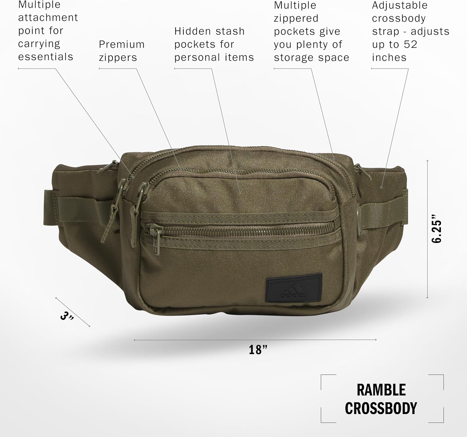 adidas Ramble Crossbody Bag for Festivals, Travel & Hiking - Image 4
