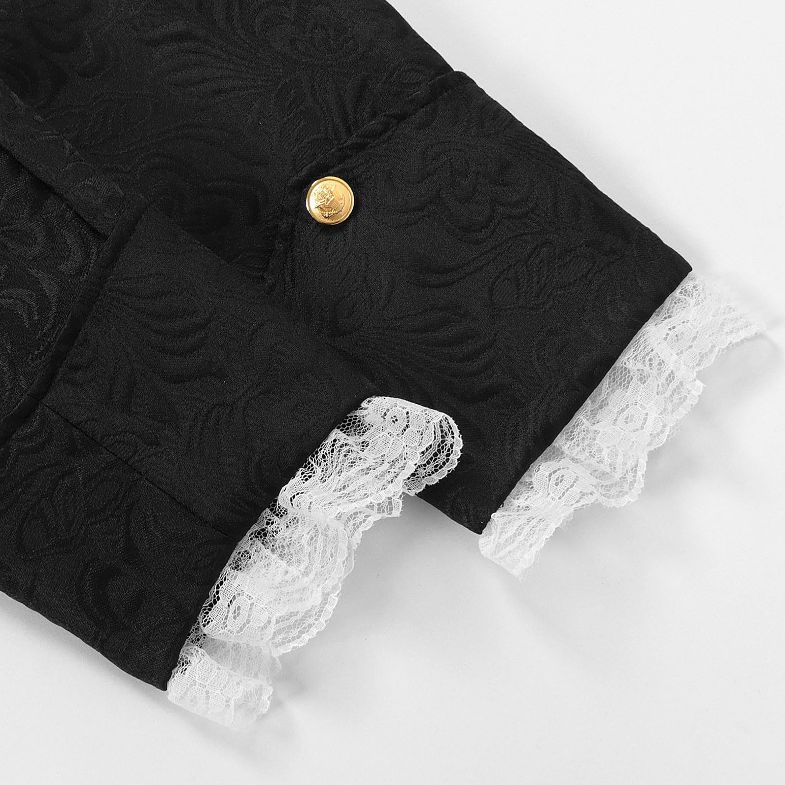 Steampunk Herren Mantel, Gothic Jacke Herren Midi, Klassisch Schwarz Frack Retro Mittelalter Gehrock Viktorianische Hof Anzugweste Elegant Tuxedo Piraten Vampir Cosplay Kleidung Halloween Kostüm