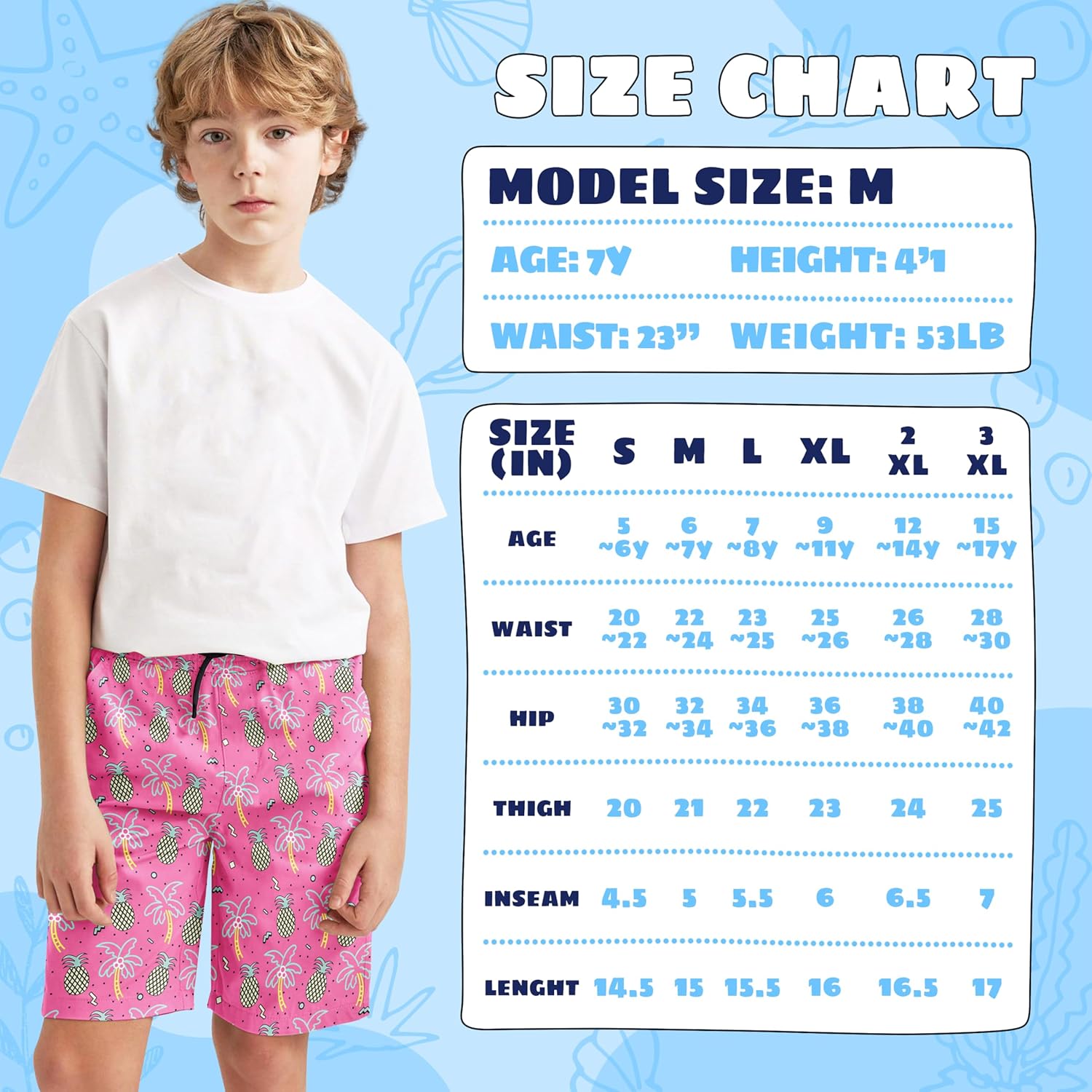 FT FENTENG Boys Swim Trunks with Compression Liner Boys Stretch Swim Shorts Quick Dry 2 in 1 Beach Shorts 4-17 Y - Image 7