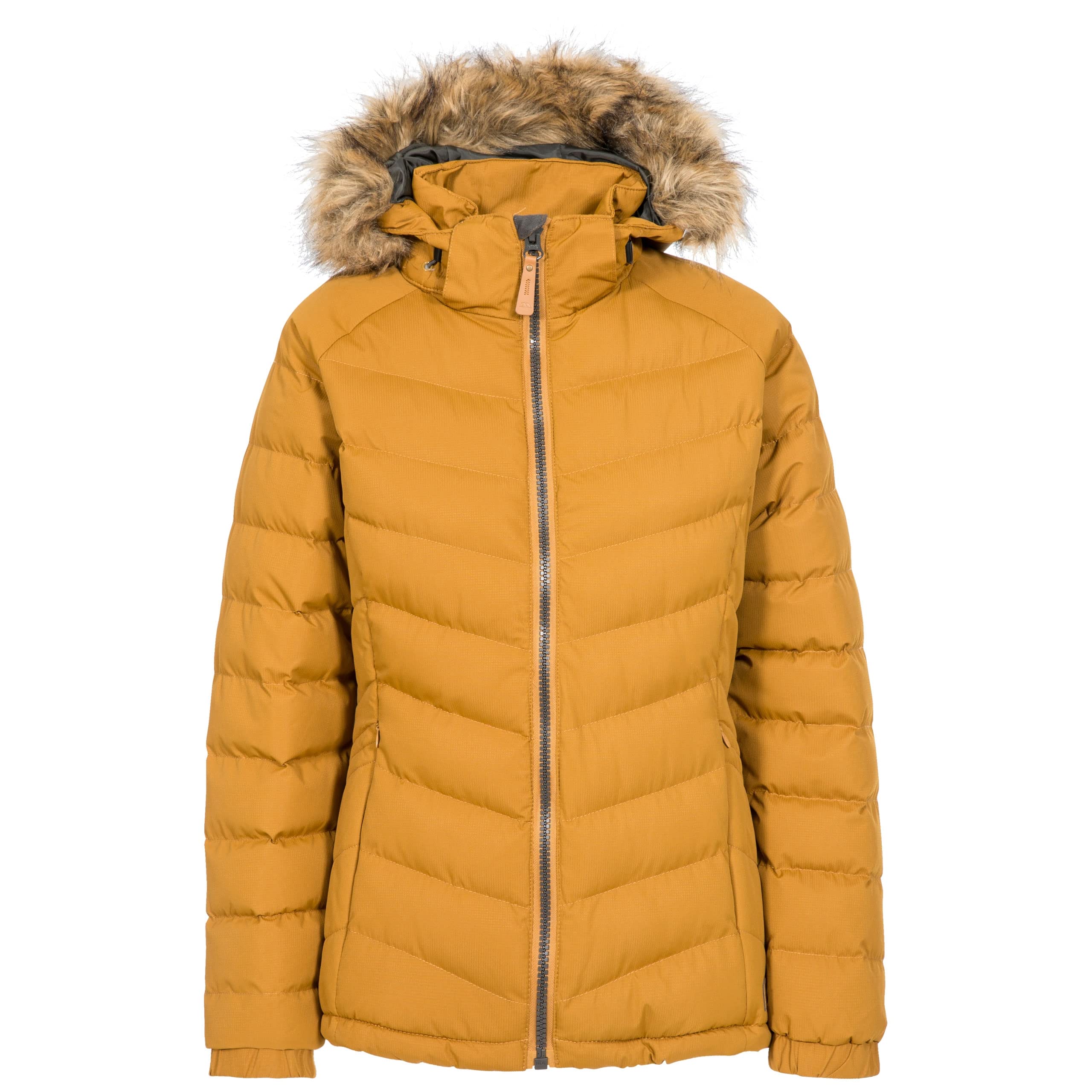 Trespass Women's Golden Brown Nada Padded Hooded Casual Jacket Size - 8