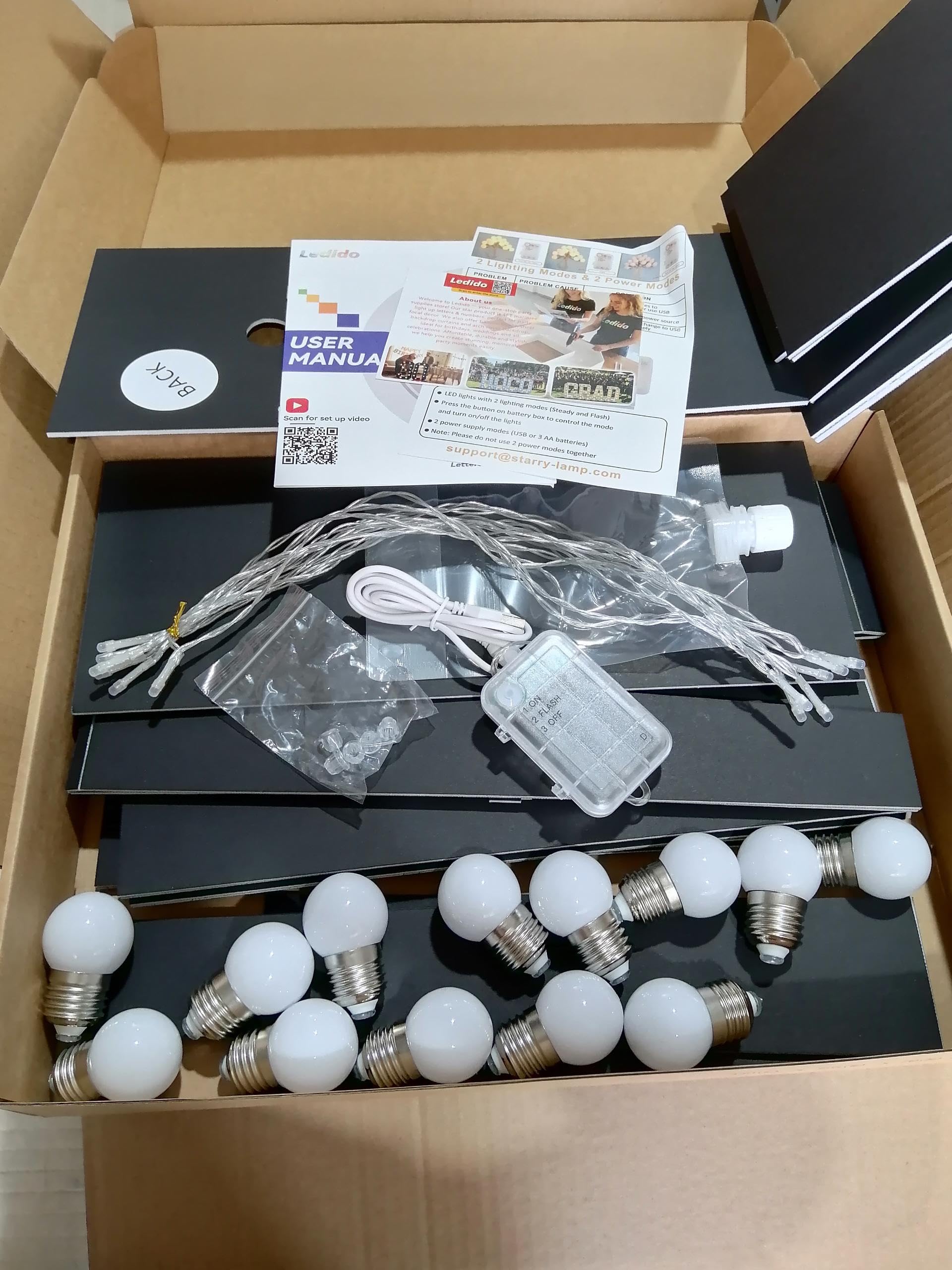 Ledido Lettres lumineuses pour chapiteau de 1,2 m, lettres de chapiteau