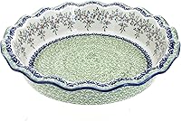 Vista 11 de Plato de pastel de mariposa azul de cerámica polaca de rosa azul