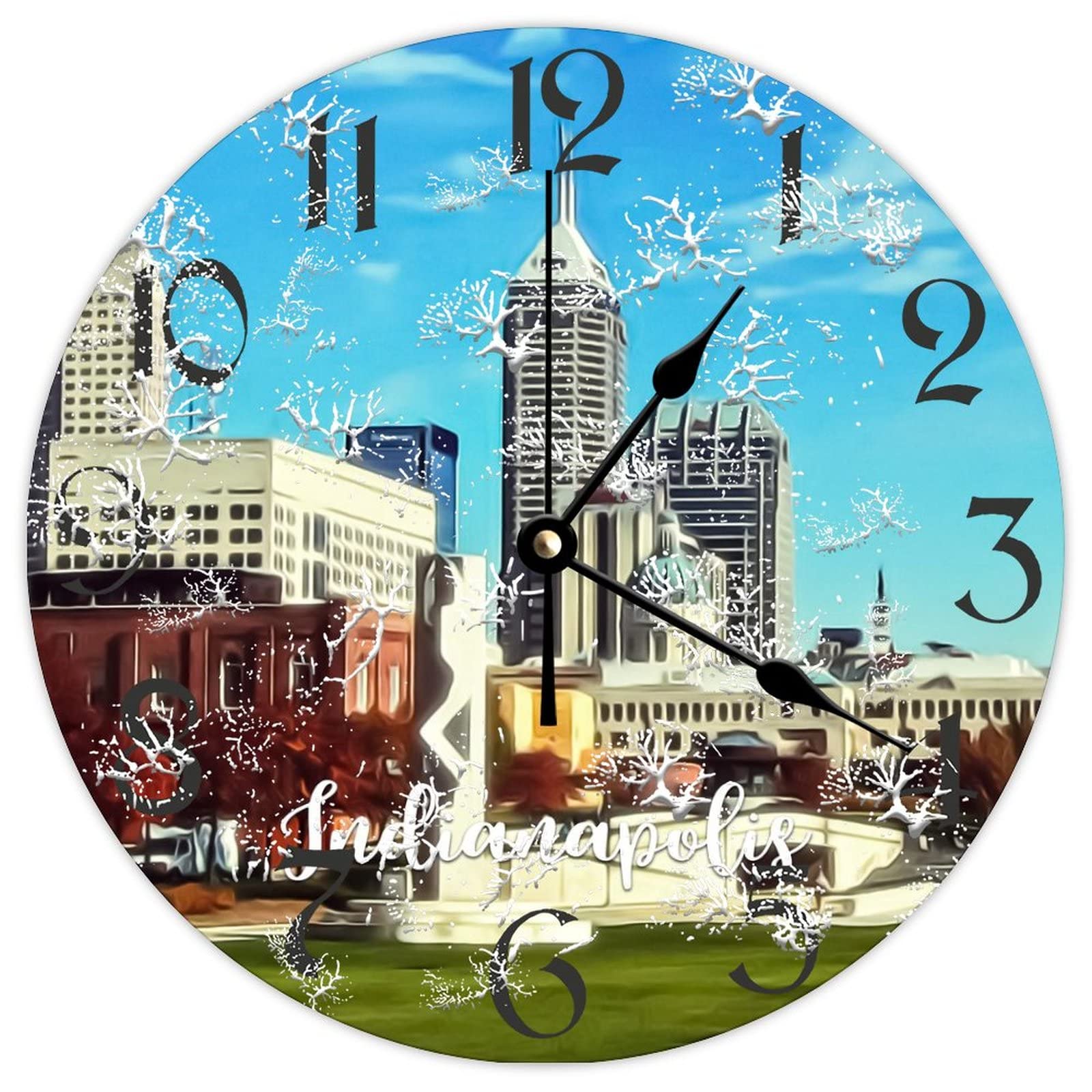 Horloge rustique à piles silencieuse et sans tic-tac en bois véritable 38cm