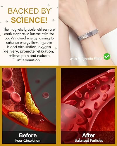 Miniatura 4 de Feraco Pulsera magnética de cobre para hombres y mujeres, 99.99% de cobre puro con imanes de neodimio efectivos, regalos de joyería de cobre