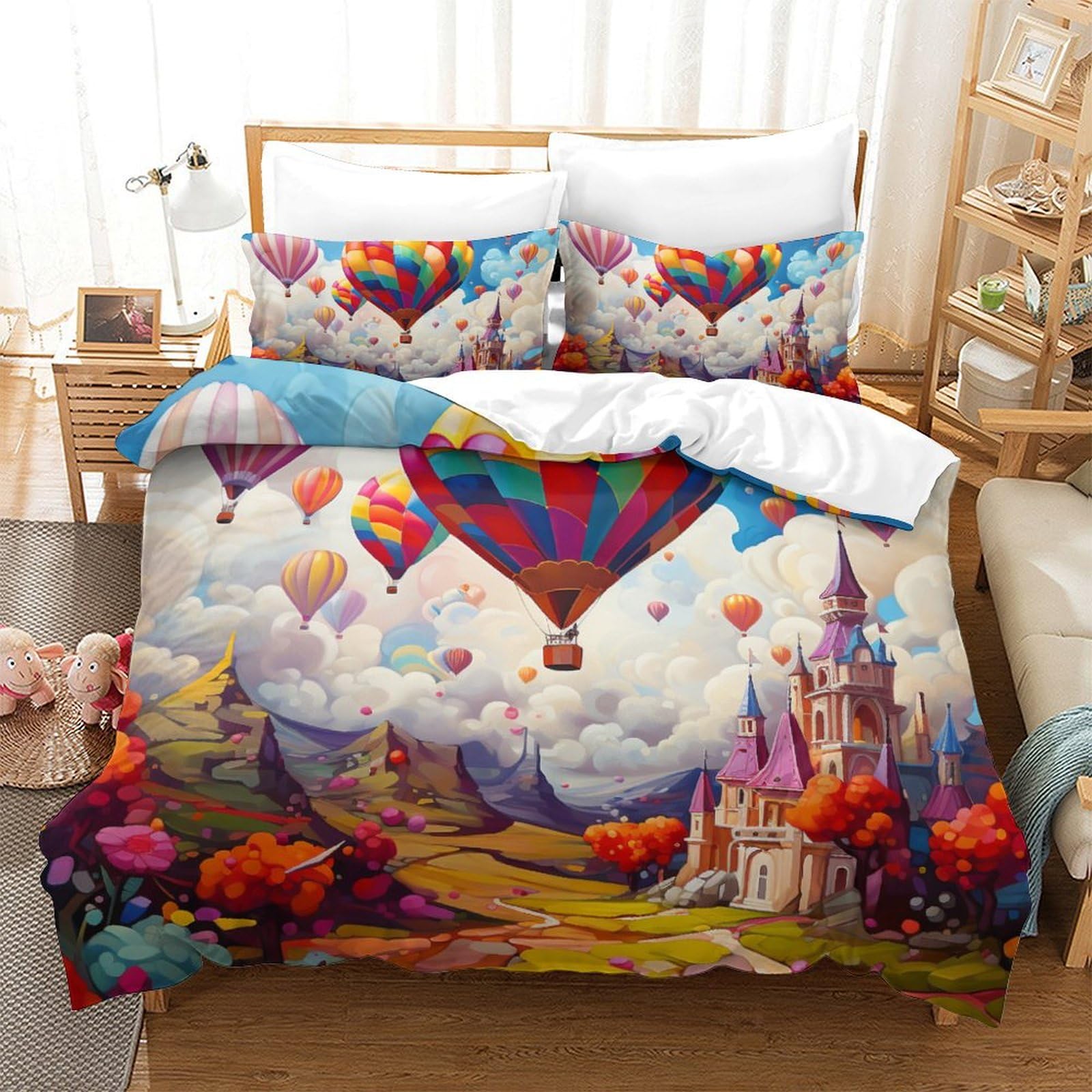 Housse de couette 260x220 cm 3D microfibre avec fermeture éclair
