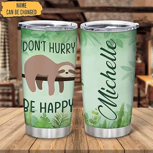 Miniatura 8 de Hyturtle Regalos personalizados para los amantes de los perezosos  I'm Not Lazy I'm Energy Efficient - Vaso de acero inoxidable con nombre