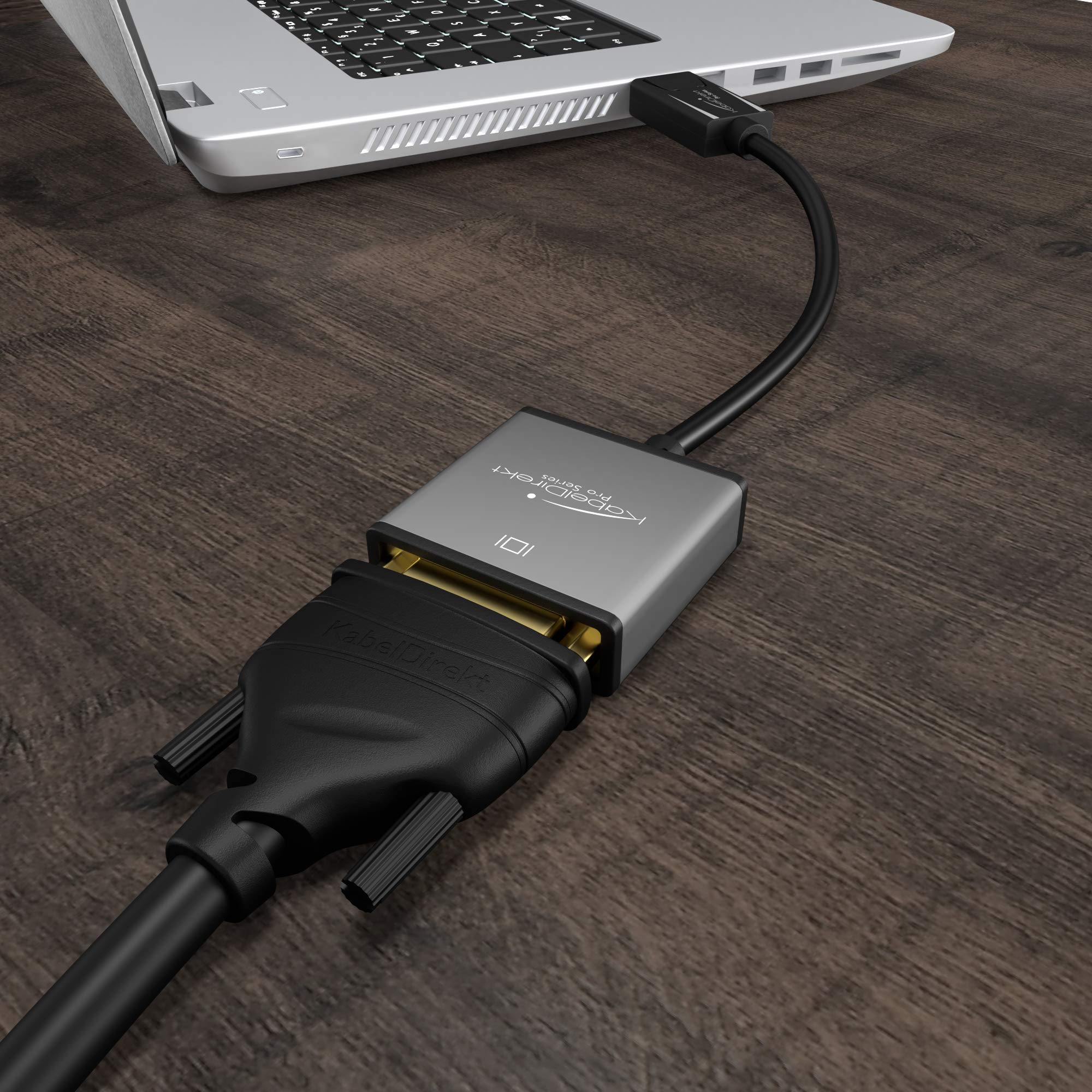 KabelDirekt – Adapter DisplayPort DP do DVI, 0,15m (maksymalna rozdzielczość 4K/30Hz, wszystkich kart graficznych z gniazdem DP i służy do podłączania monitorów z wejściem DVI)