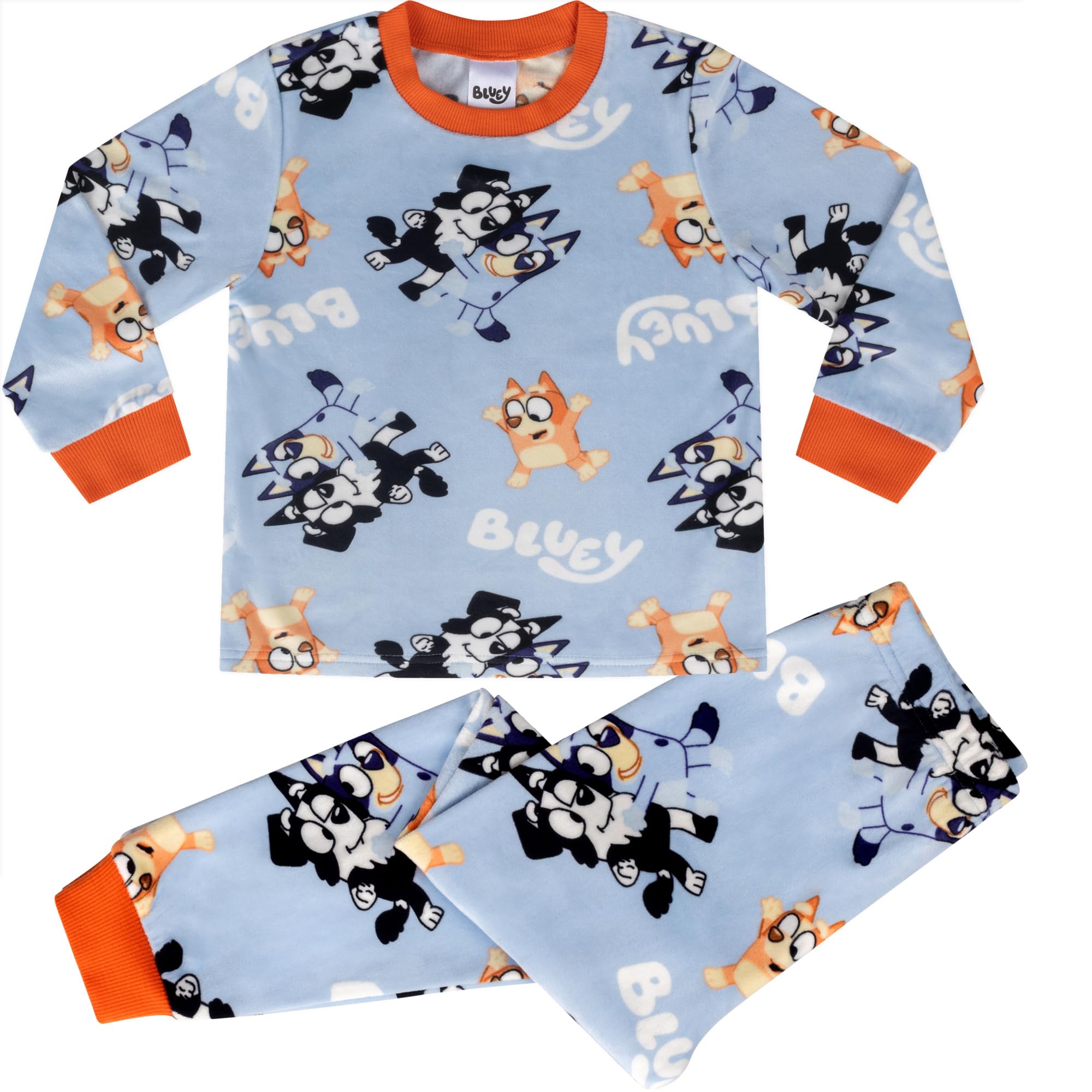 Bluey Super Soft Fleece Long Sleeved Pyjama Set, Bluey Blue, 2-3 Years: 98cm, Blue