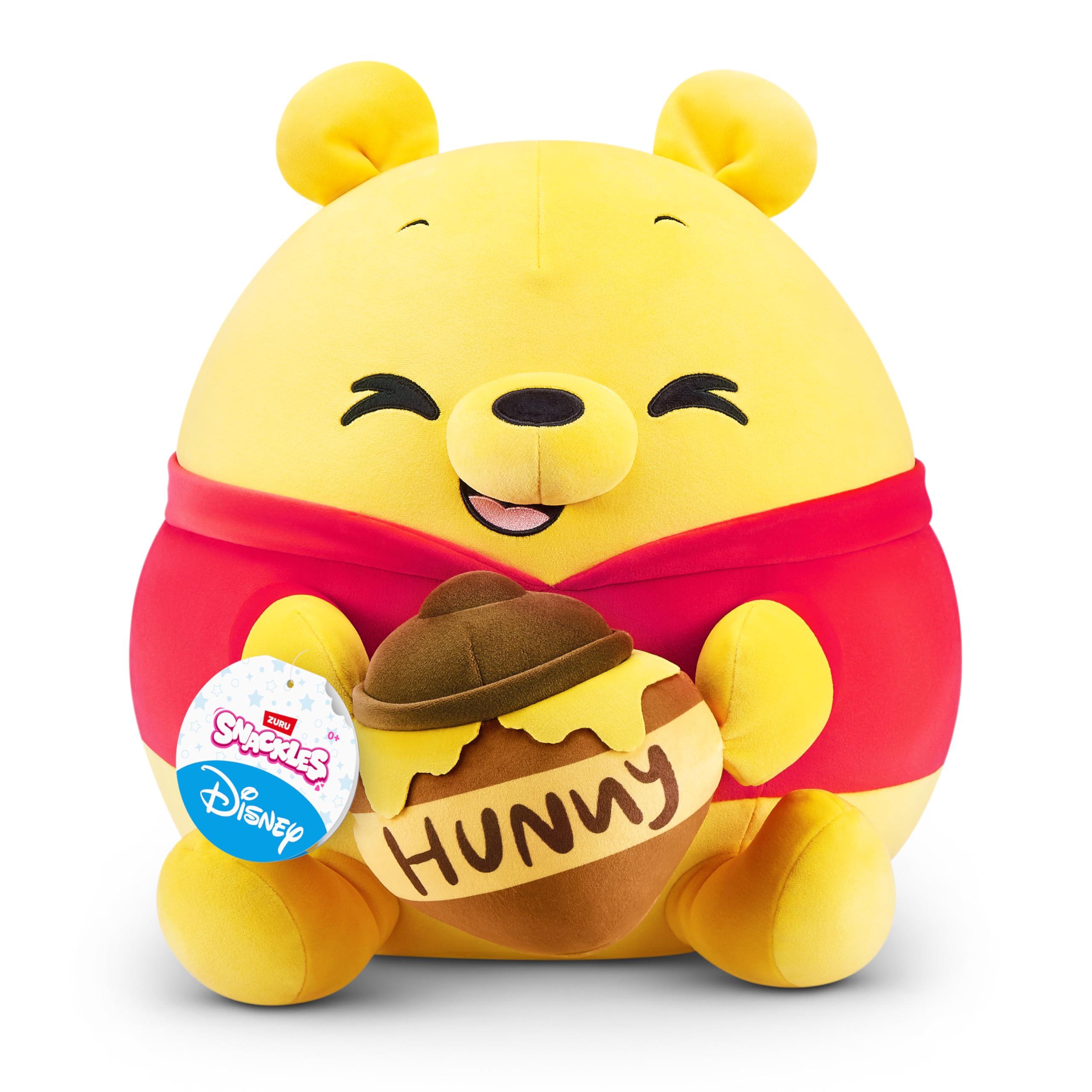 Snackles Disney 14-inch Plush Pooh&Honey (WINNIE THE POOH) by ZURU, Plush with Snack Accessory