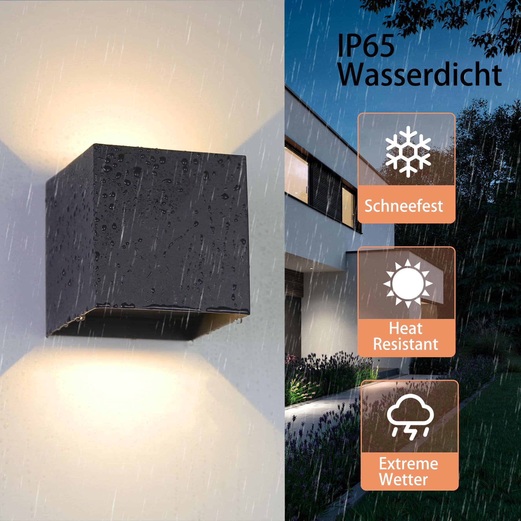 12W Aplique Pared Exterior,IP65 Impermeable Lampara Exterior Pared Ángulo Ajustable,3000K Blanco Cálido Apliques Interior Luz Negro para Patio,Escaleras,Balcón Jardín,Porche