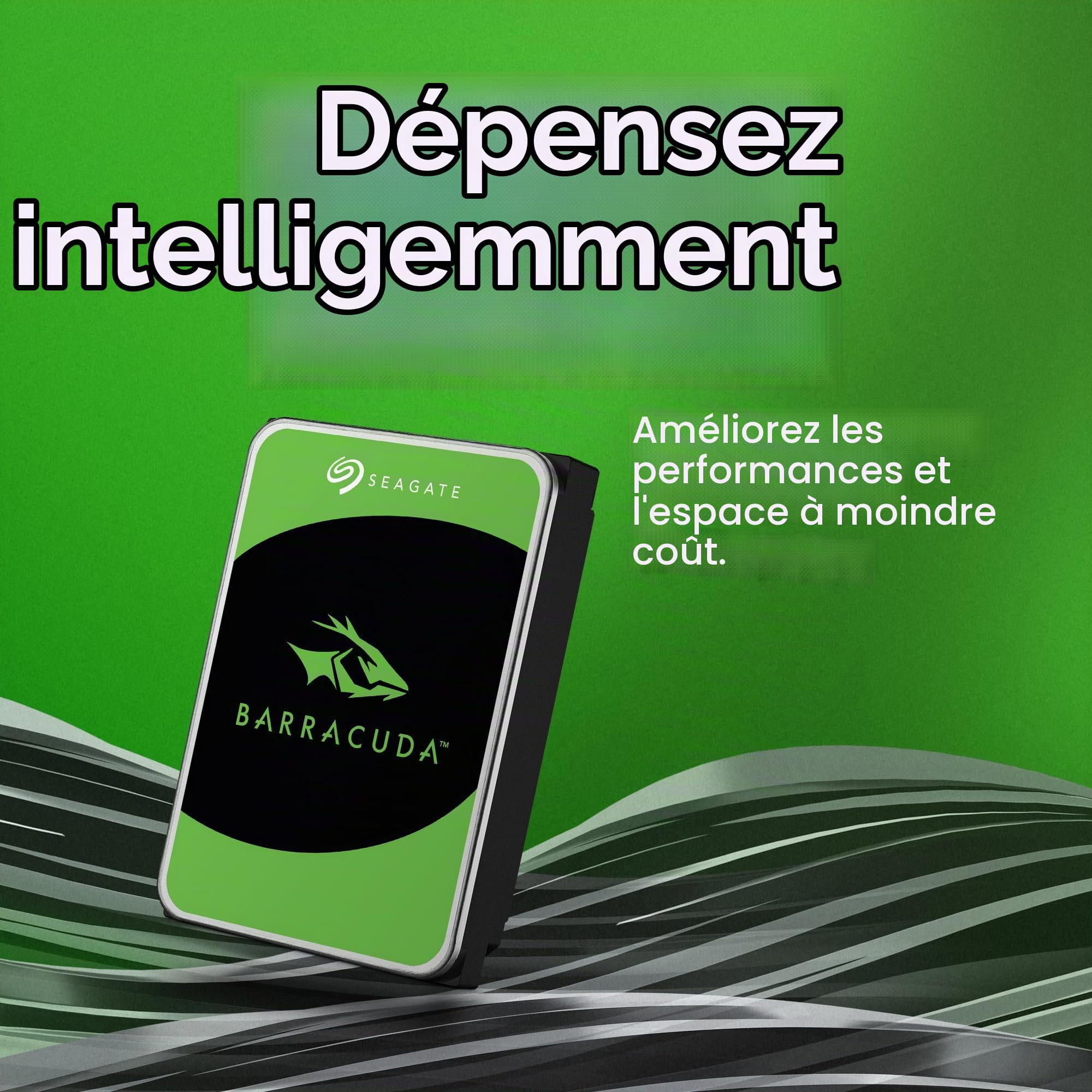 Seagate Barracuda 20TB Disque Dur Interne, 7200 U/Min, 512MB Cache, SATA 6Gb/s, 3.5" (ST20000DM001)