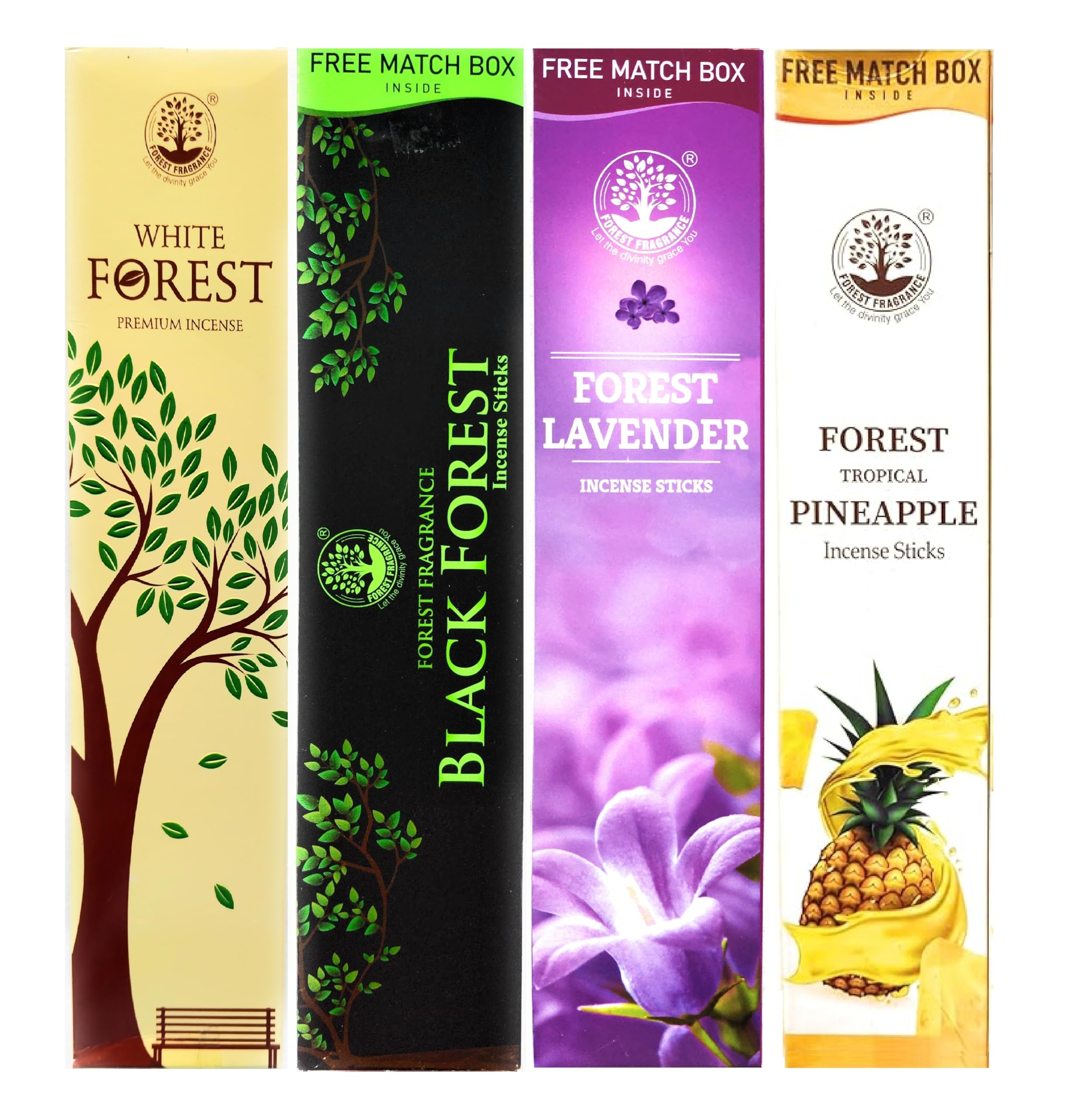 Forest Fragrance Economic Incense Sticks | White Forest, Black