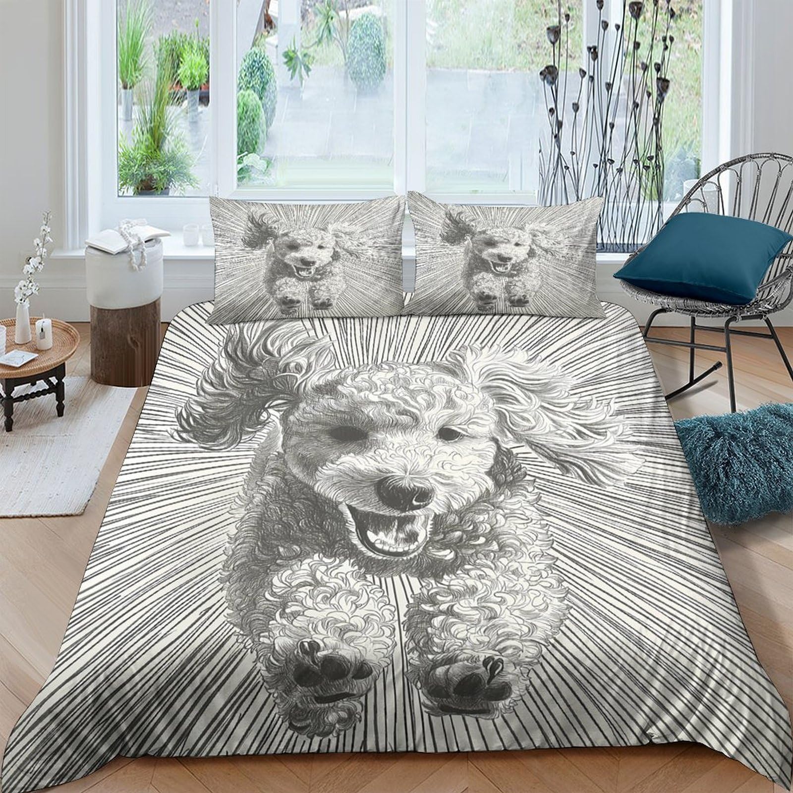 Housse de couette chien 3D lavable en machine pour une chambre d'enfant