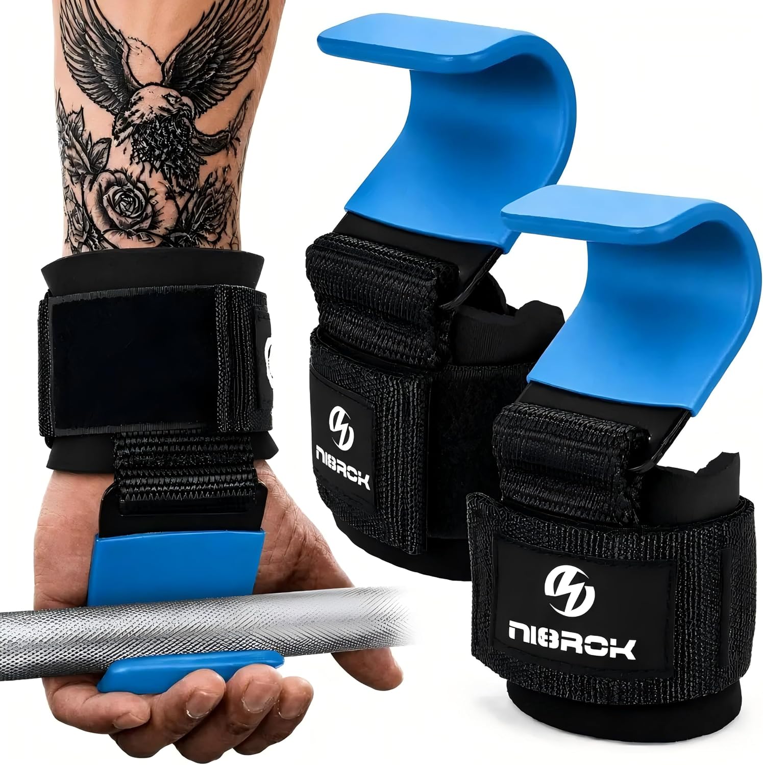 Weight Lifting Grips (Pair), Wrist Support for Heavy Lifting, Deadlifts, Pull Ups, Powerlifting & Gym Workouts