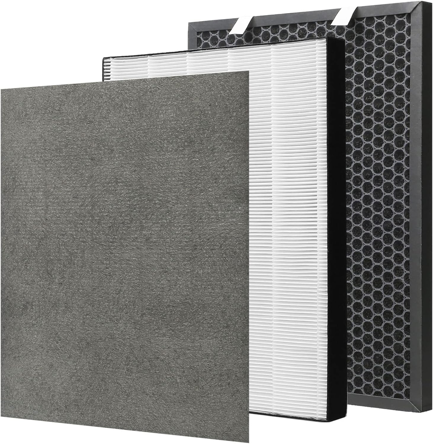FFsign 2678 Replacement High Efficiency HEPA Filter + 2677 Actived Carbon Filter for Bissell Air220 Air320, 1 True HEPA Pre-Filter & 1 Carbon Filter