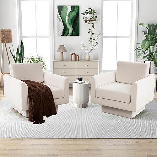 Miniatura 7 de FHFO Silla giratoria con diseño de barril, silla giratoria individual y cómoda, moderna con 360 grados para guardería, lectura, sala de estar,