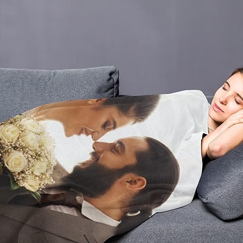 Miniatura 5 de Manta personalizada con texto fotográfico manta de cama personalizada manta de franela de forro polar regalo para amigos y familiares 60 x 80