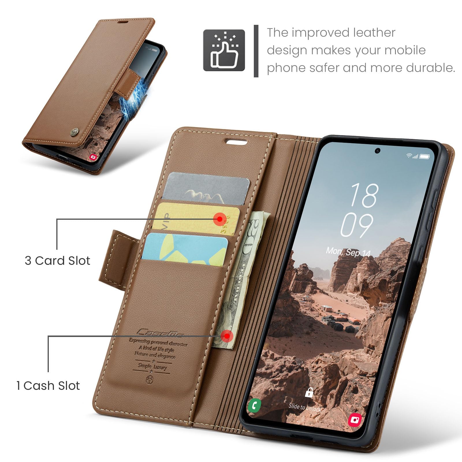 Bounceback Wallet Case for Samsung A56 - Brown -9 Bounceback Wallet Case for Samsung A56 - Brown -9