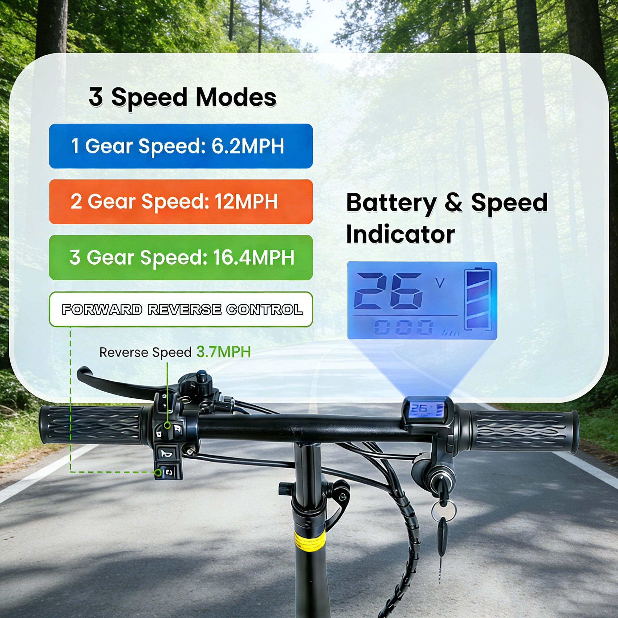 Scooter de movilidad plegable y ligero para adultos y personas mayores, soporta hasta 150 kg (330 lbs).