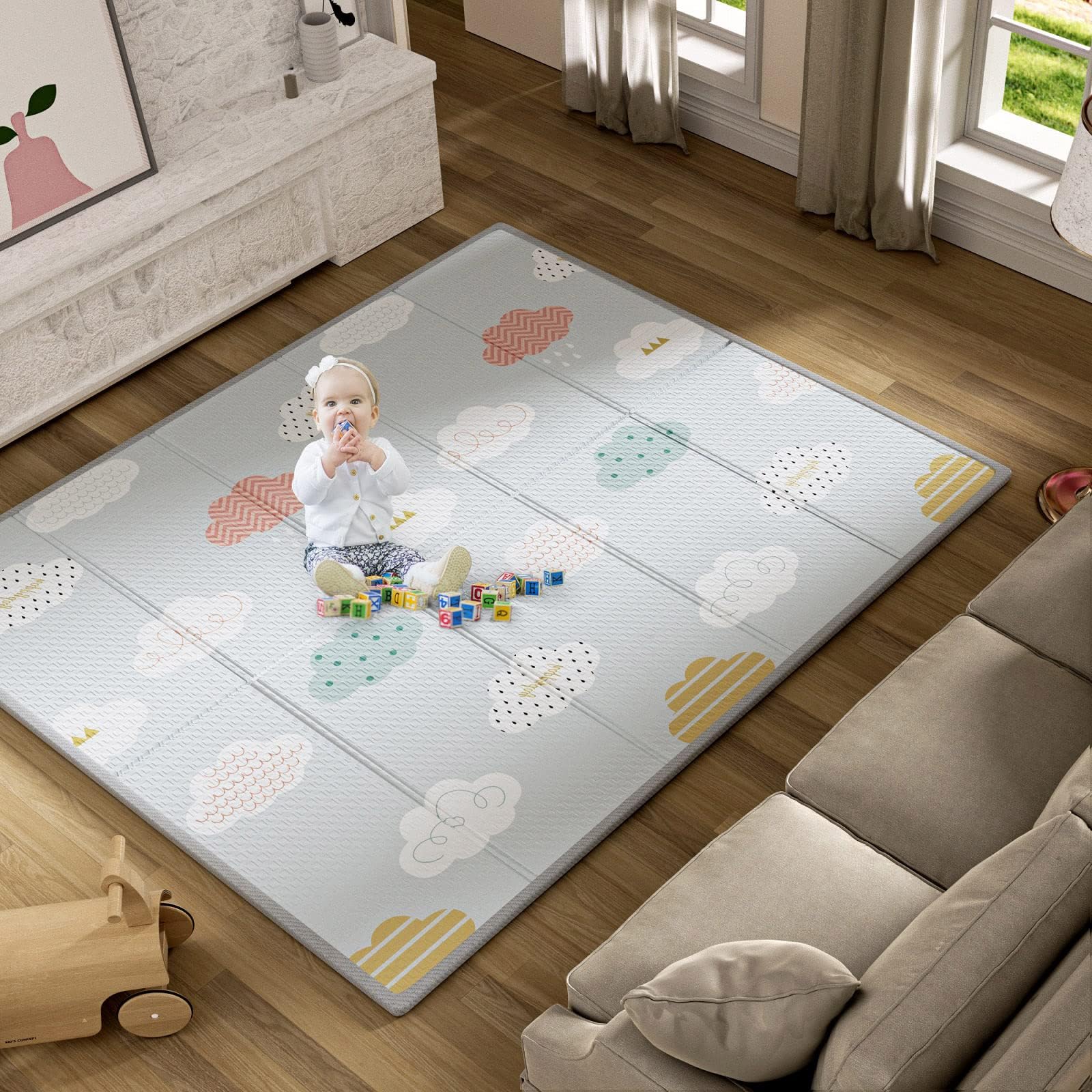 Easy Baby Extra Large and Thick (0.6in) Foam Play Mat for