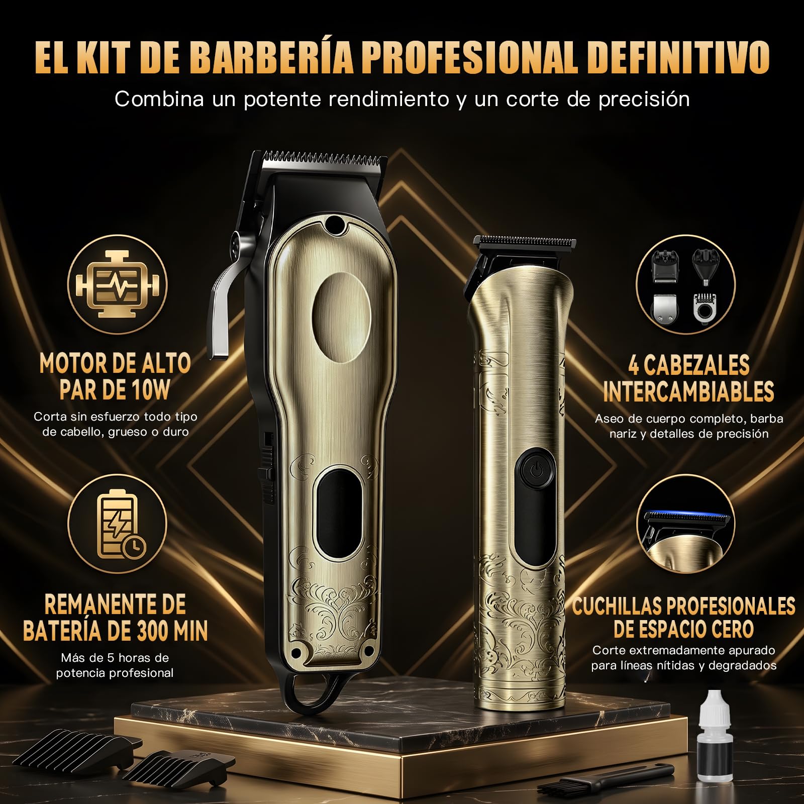 Solati Set de 2 Maquinas de Cortar Pelo Hombre Profesional, Recortadora de Barba Hombre LCD, Cortapelos Grande de Modelado y Trimmer Pequeño de Precision, Afeitadora Electrica, Regalo Hombre