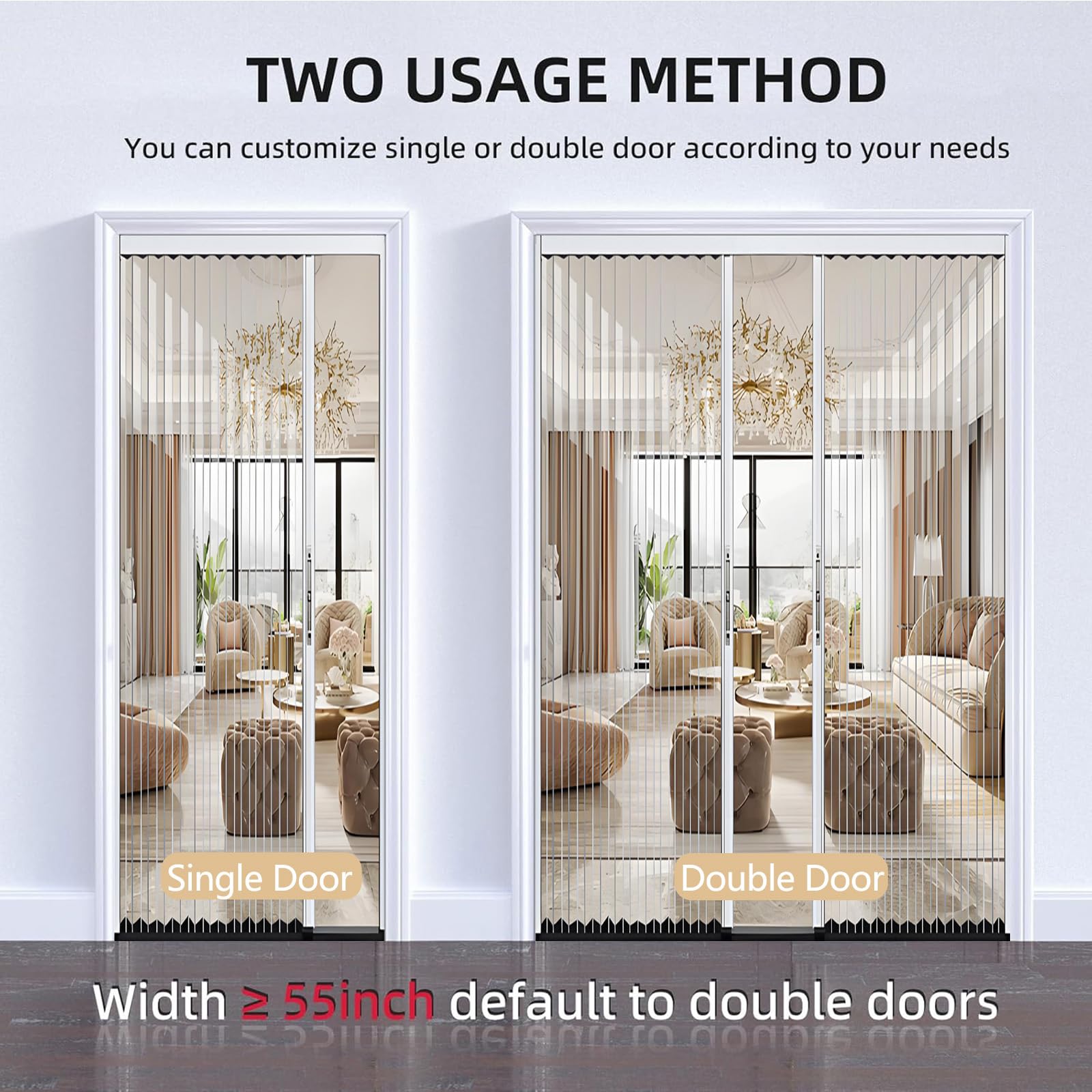 Puerta Corredera Plegable, Puerta Acordeón Interior Transparente sin Taladrar con Cerradura, Marco de Aluminio y Panel Acrílico, Separador de Ambientes para Baño Cocina Armario Patio