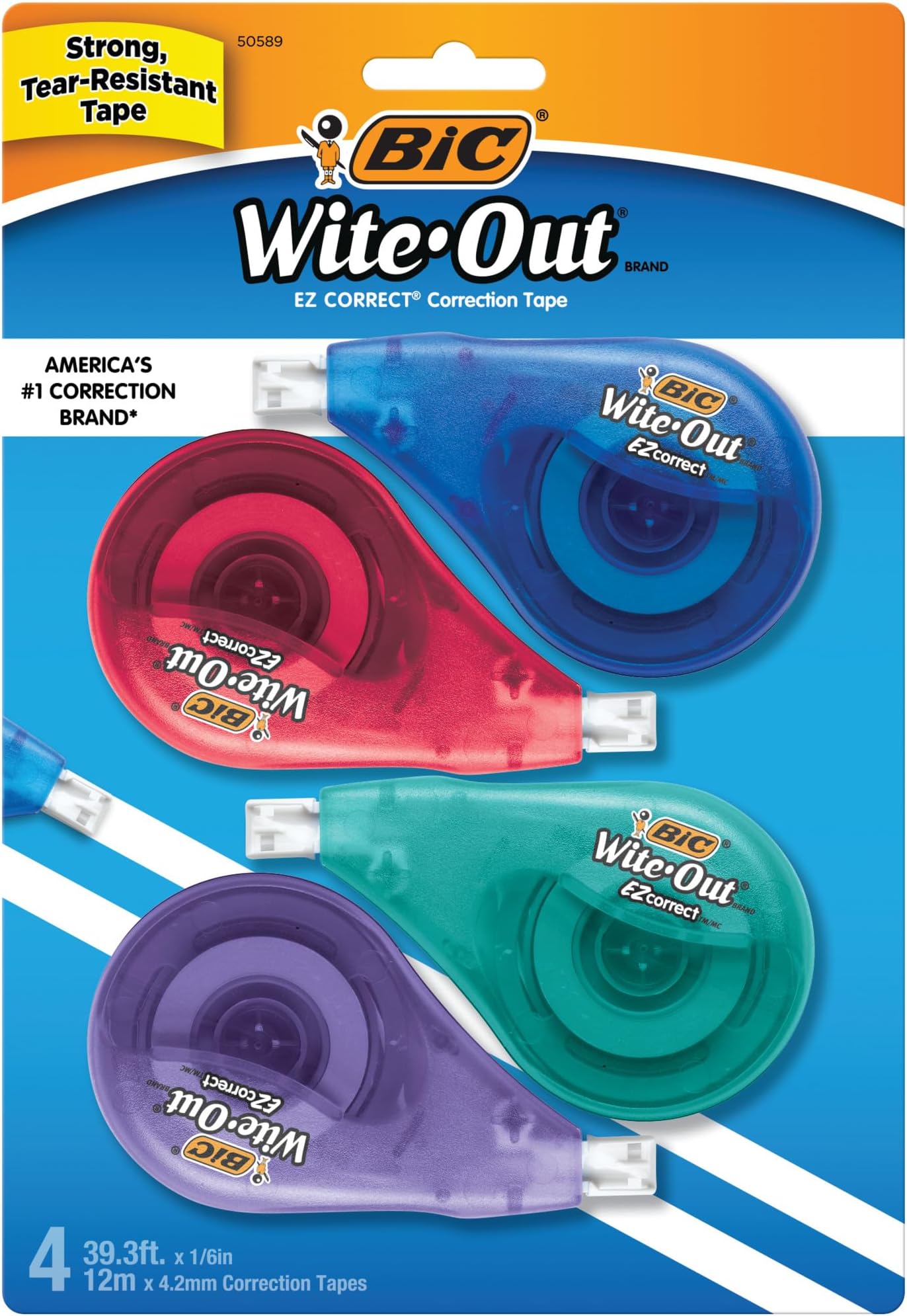 BIC Wite-Out EZ Correct Correction Tape, 4-Count