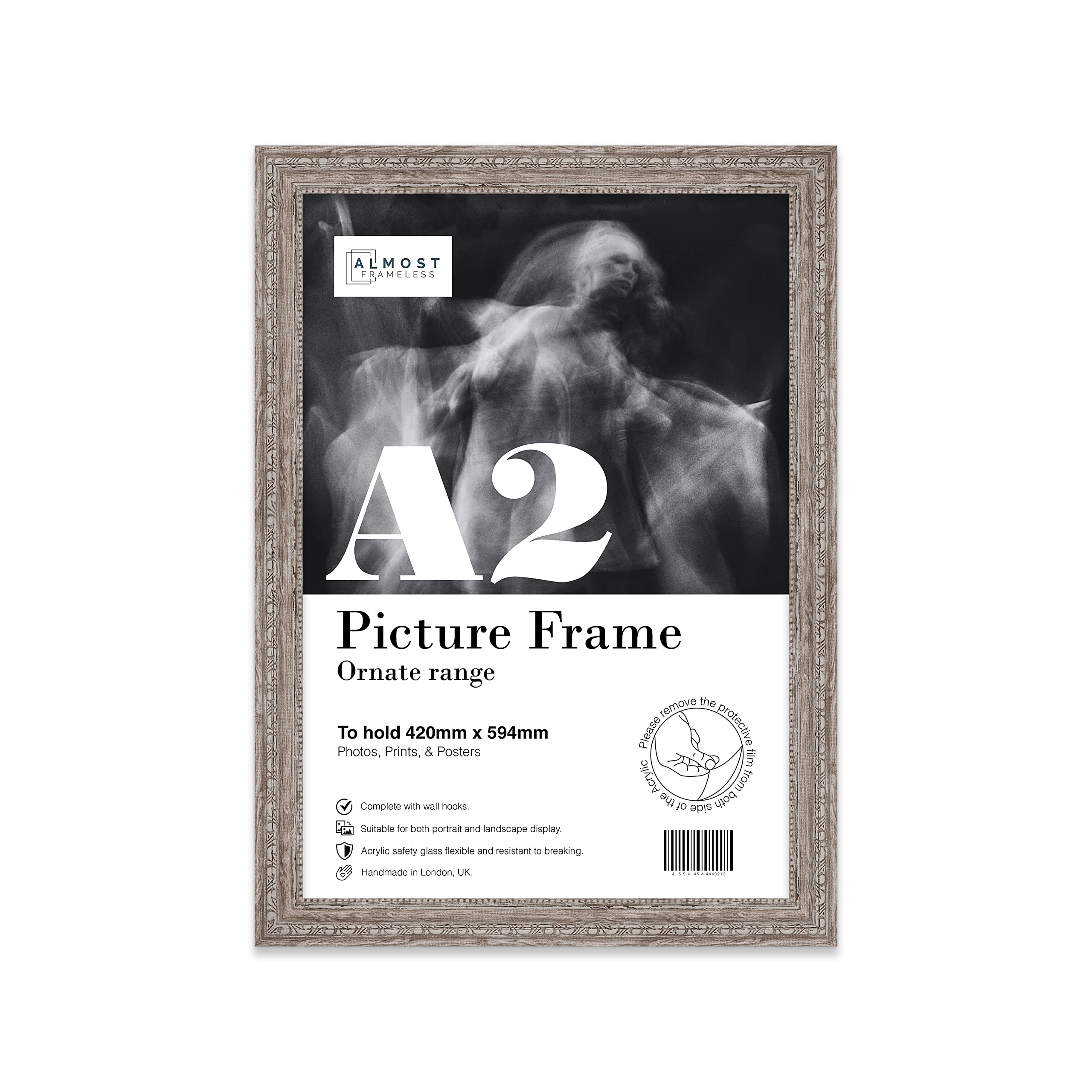 A2 Walnut Ornate Picture Frame (59.4 X 42Cm) PosterPhotoArtworkGallery Wall Or Print from B&Q
