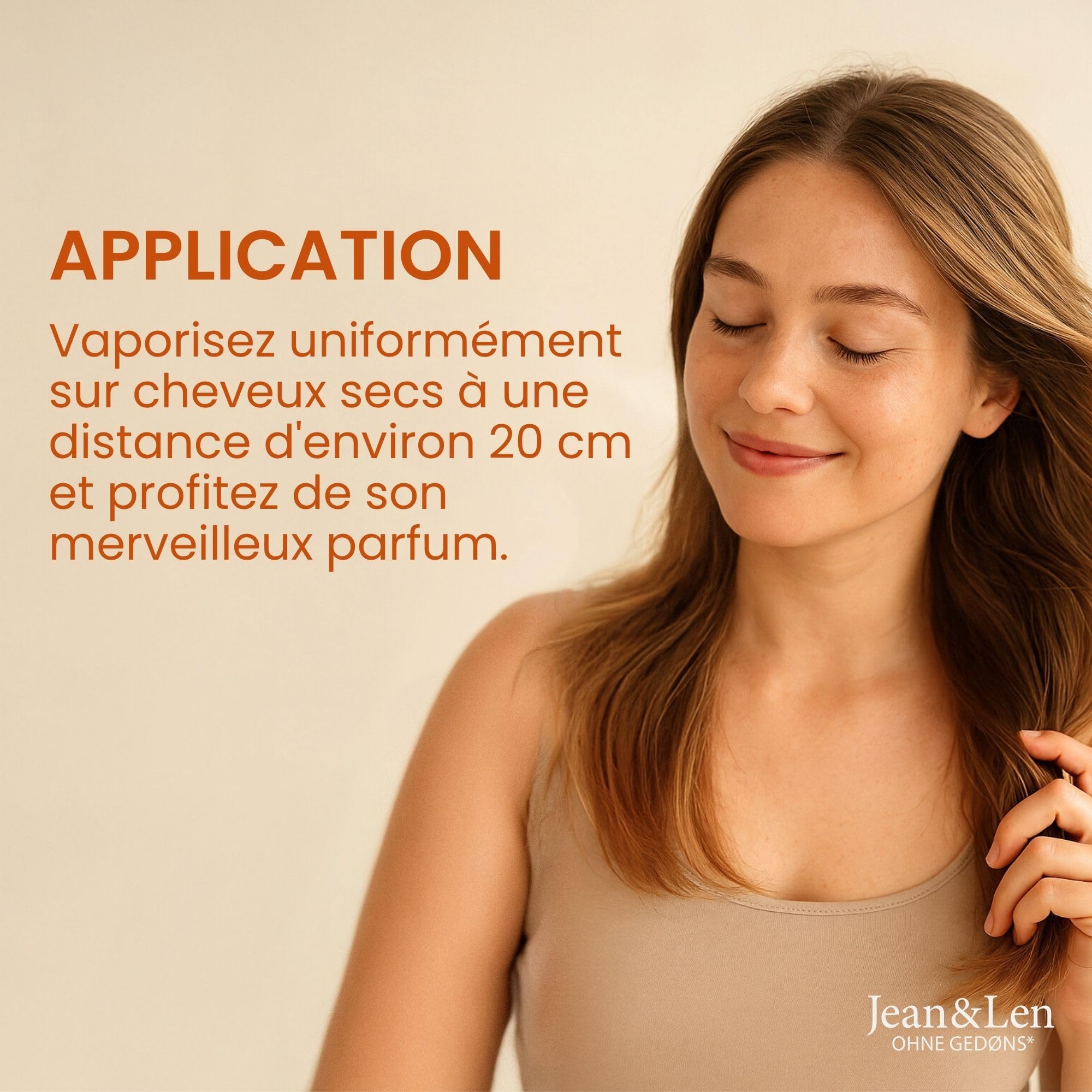 Jean & Len Parfum capillaire You're My Cutie Chai, formule nourrissante aux acides aminés & panthénol, parfum hivernal d'épices chai, vanille & orange, aux paillettes dorées, végane, 105 ml