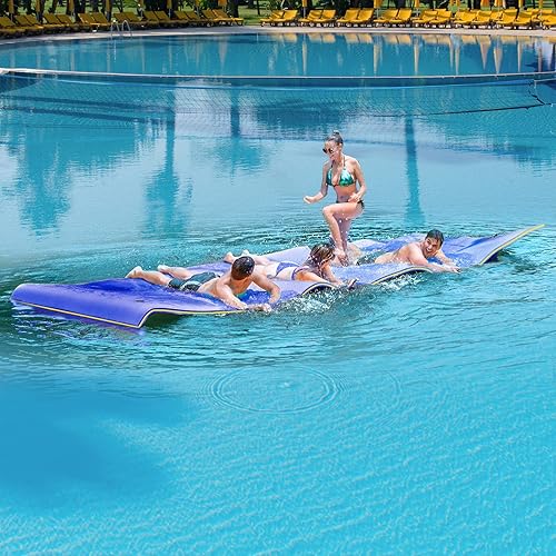 GLACER - Alfombrilla flotante para agua flotante, espuma XPE resistente al desgarro, 18 pies x 6 pies grande almohadilla flotante, alfombra de