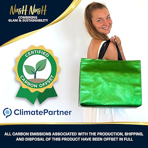 Miniatura 4 de Nush Nush Bolsas de regalo extragrandes con asas, juego de 12 bolsas de regalo reutilizables de seis colores vibrantes con acabado brillante, bolsas