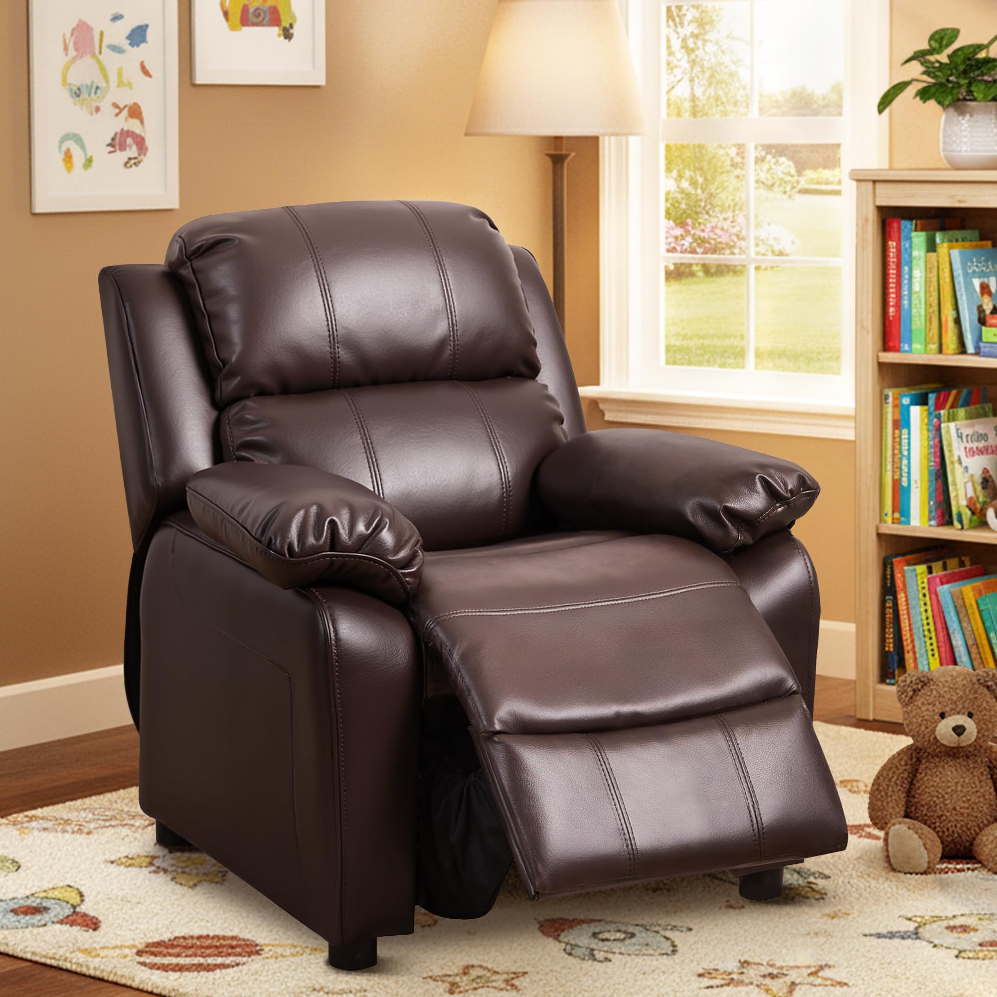 Amazon.com: Macaron Kids Reclining Chair Leather Recliner Sofa