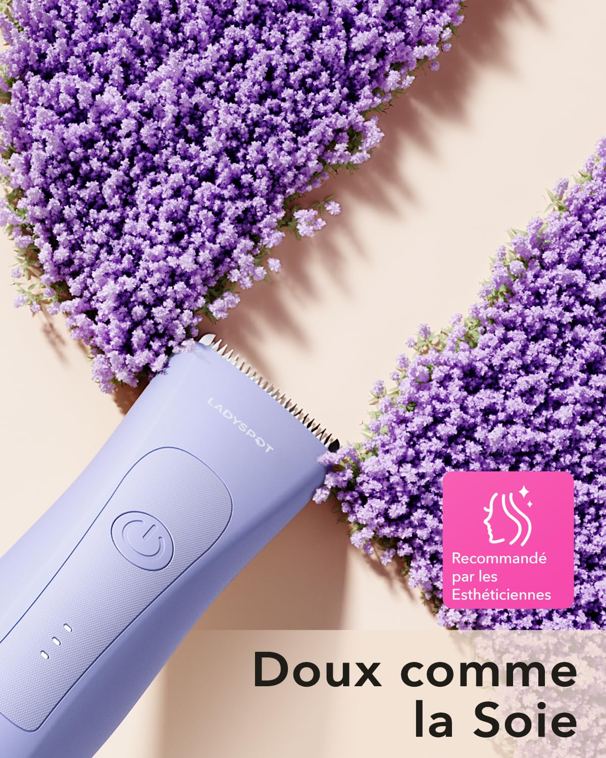 MANSPOT Rasoir Electrique Femme, Tondeuse Femme Intime avec 3 Têtes de Protection et de Lame en Céramique Remplaçables, Tondeuse Bikini pour Bras, Jambes, Aisselles