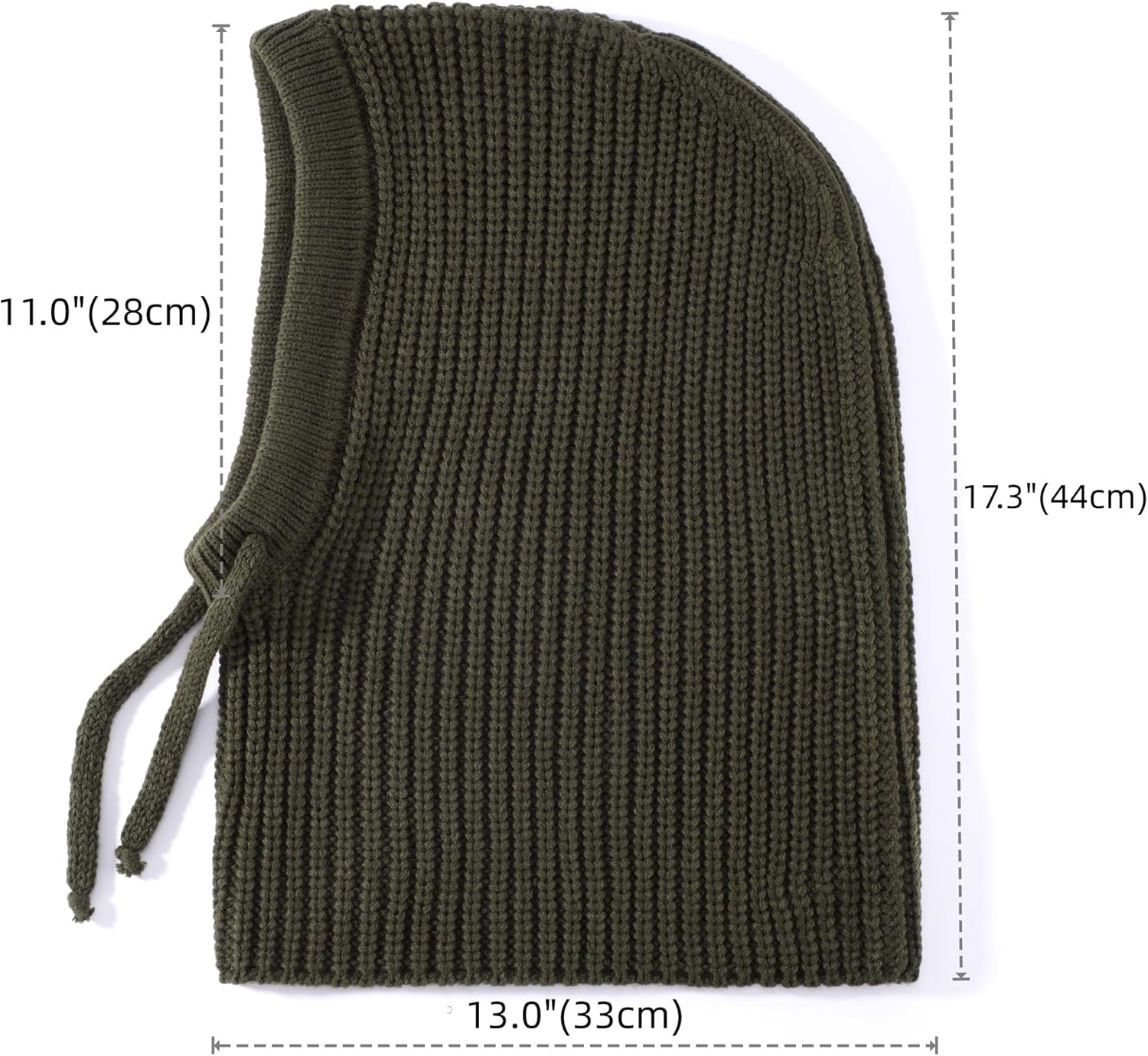 Connectyle Knit Hooded Scarf Hat Pullover Balaclava Beanie Skull Cap with Drawstring Neck Gaiter Hood Winter Hats for Women - Image 2