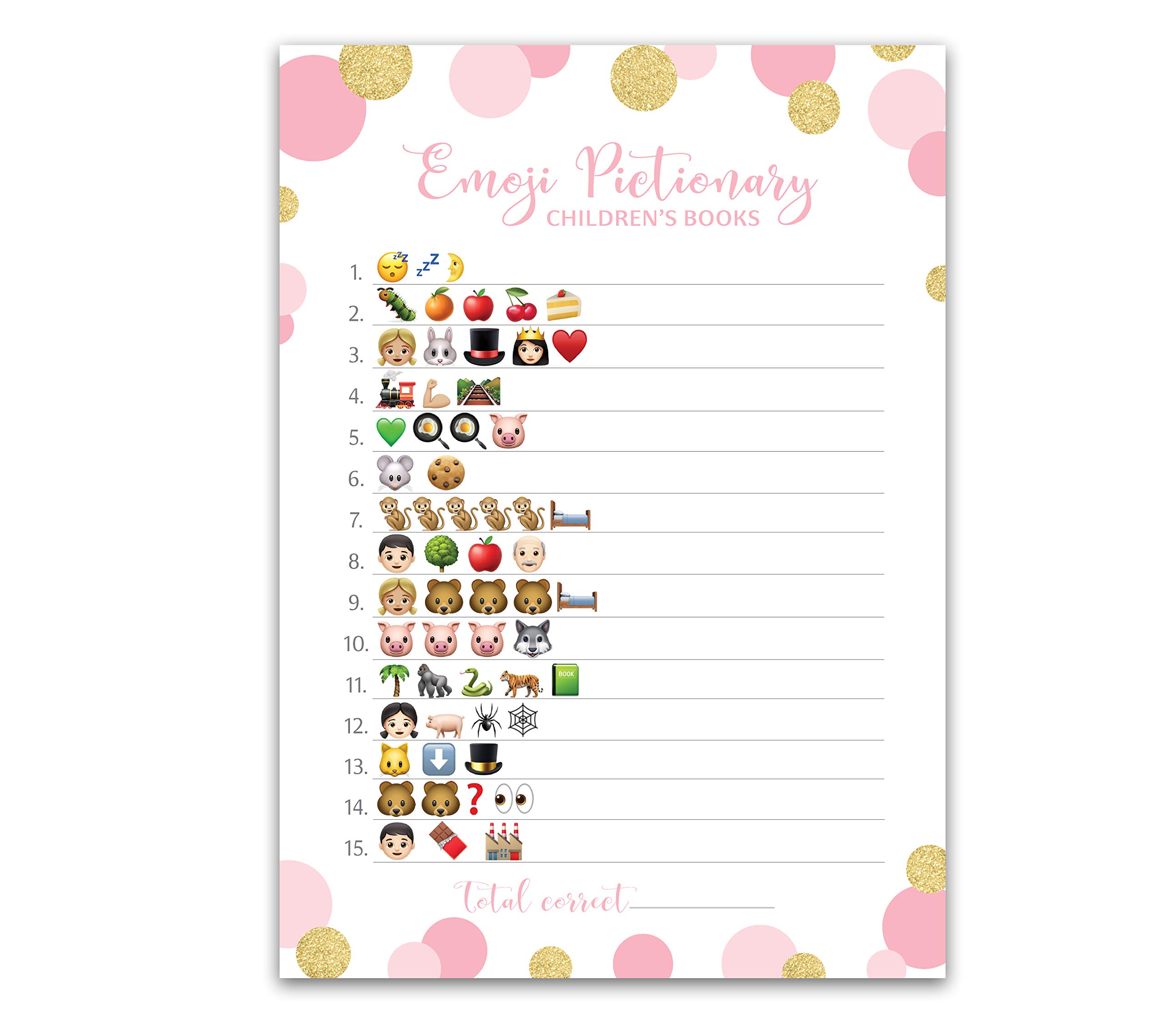 Buy Pink and Gold Polka Dot Baby Shower Game — 25 Guests — Polka Dots