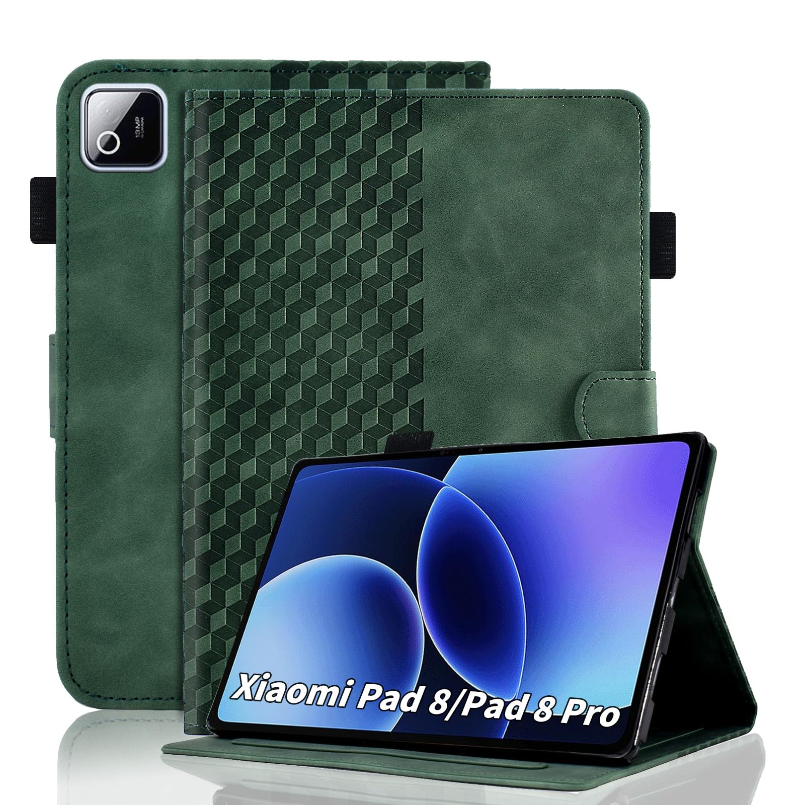 Case for Honor Pad X8a 11 Inch Tablet 2024 Protective Case Premium Leather Folio Smart Case with Auto Sleep/Wake Pen Holder Card Slot for Honor Pad X8a- Dark Green — view 119