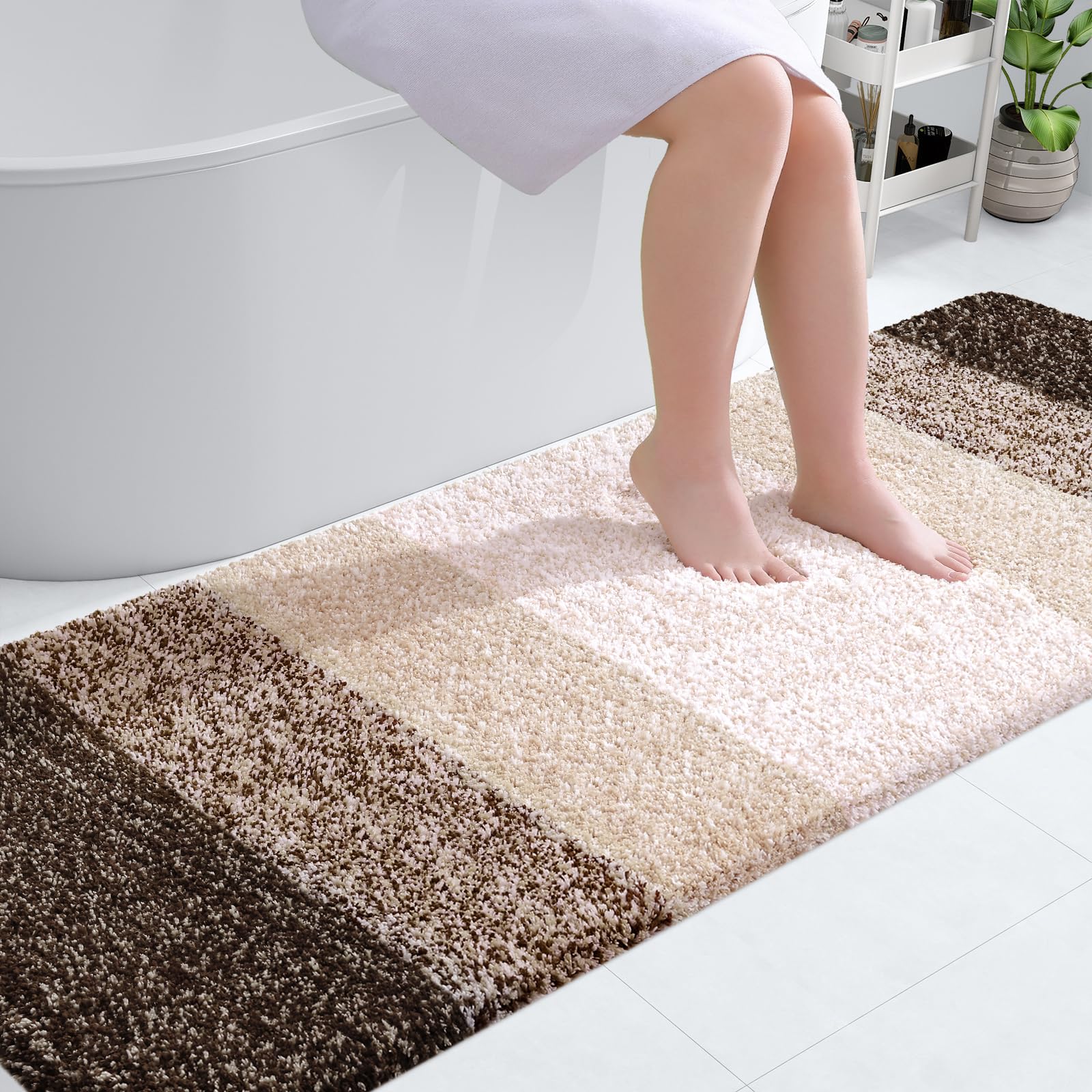 OLANLY Bathroom Runner Rug 70x24, Extra Soft Absorbent Microfiber Bath Rugs