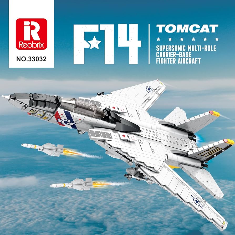 tom⭐︎ Reobrix 33032 F14 Tomcat Model Building Kit, Fighter Jet with