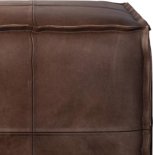 Miniatura 103 de SIMPLIHOME Brody - Puf cuadrado grande de 30 pulgadas de ancho, color gris envejecido, otomana de piel sintética vegana, reposapiés o asiento