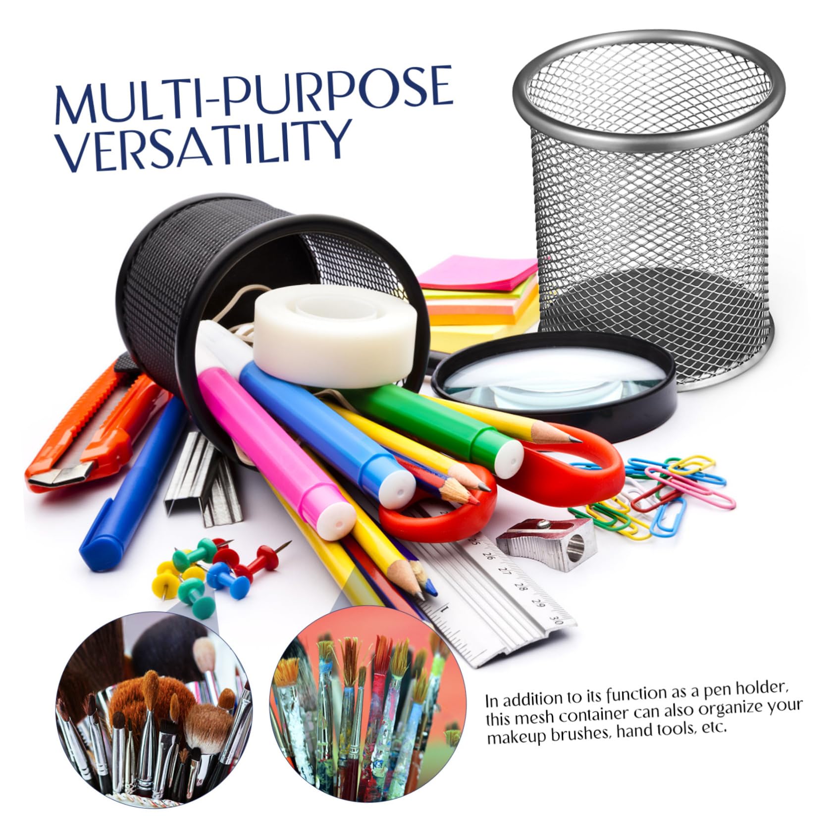 10 Pezzi porta penna Secchio per organizer da scrivania Titolare Portapenne metallo Portapenne industriale graffette ufficio portautensili tazza portapenne contenitore per penne