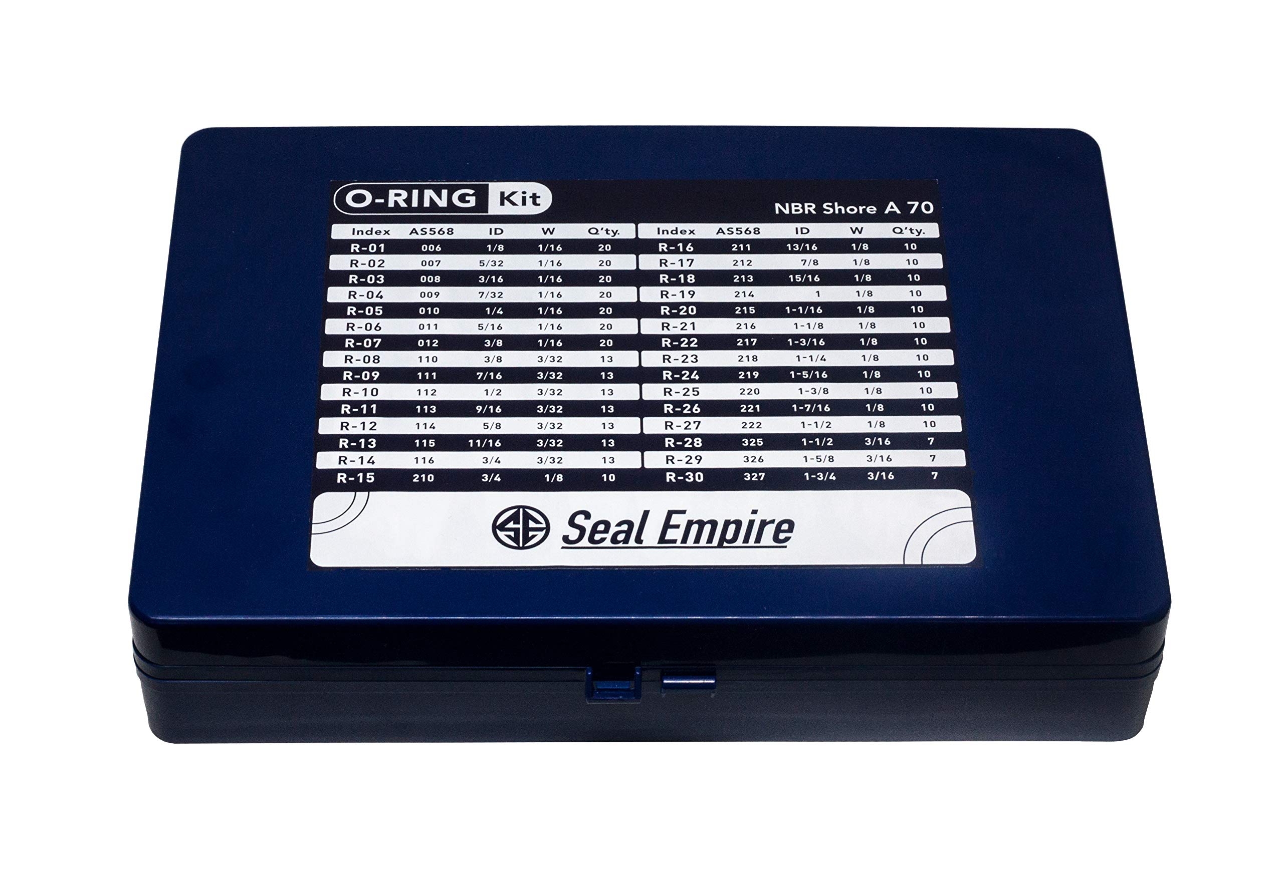 Inches ASTM NBR O-Ring Assortment Kit 382 Pieces w/o Burr Meet RoHS Reach