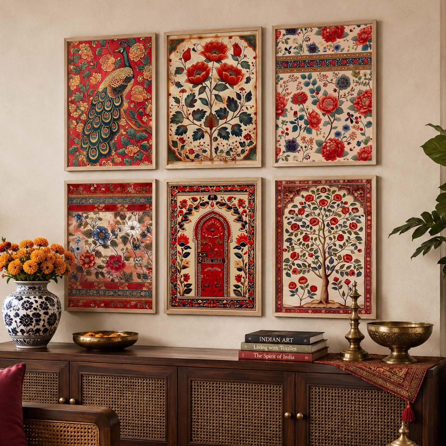 Madhubani Wall Art Set - Indian Pichwai Paintings -6